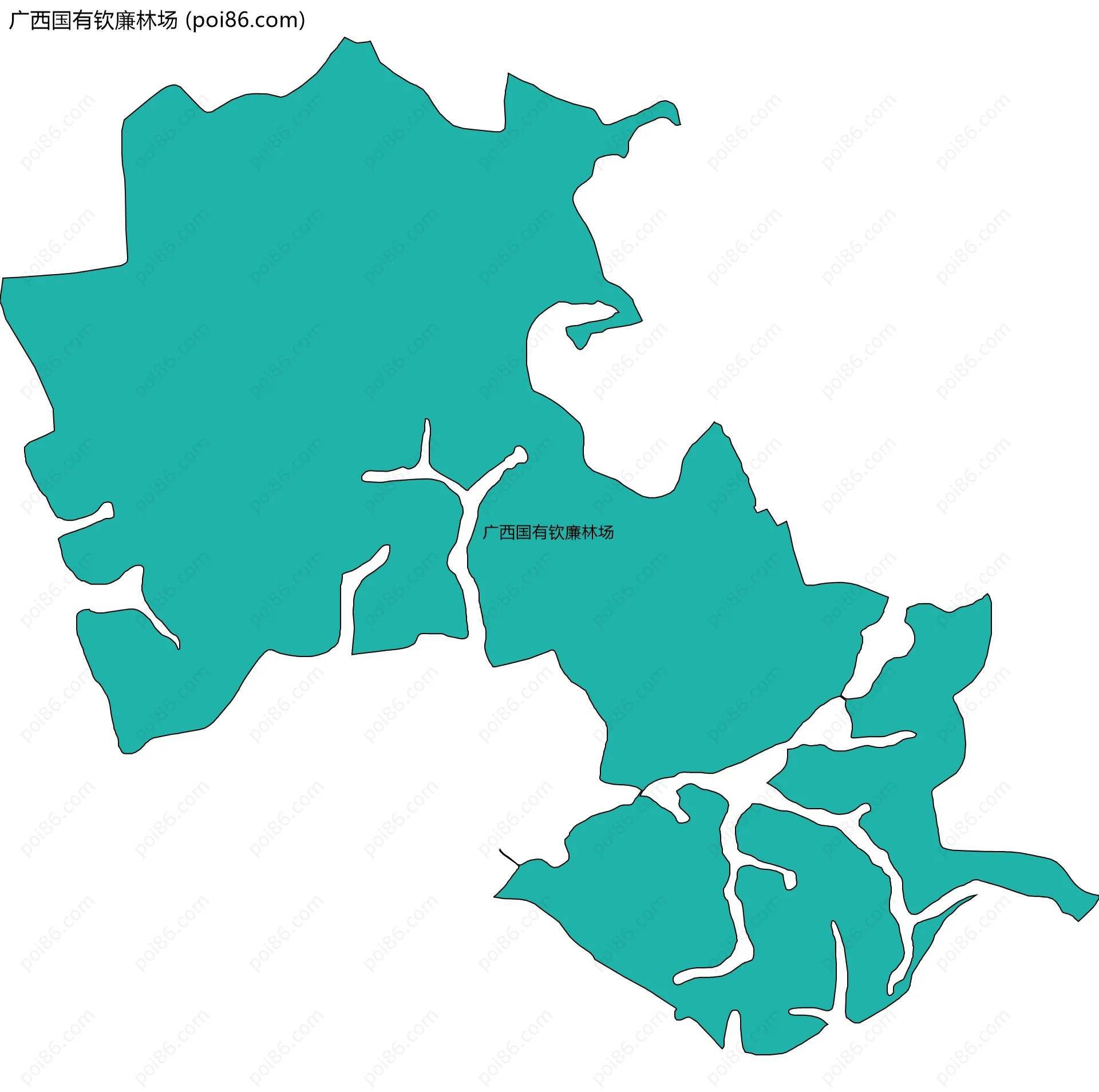 广西国有钦廉林场边界地图