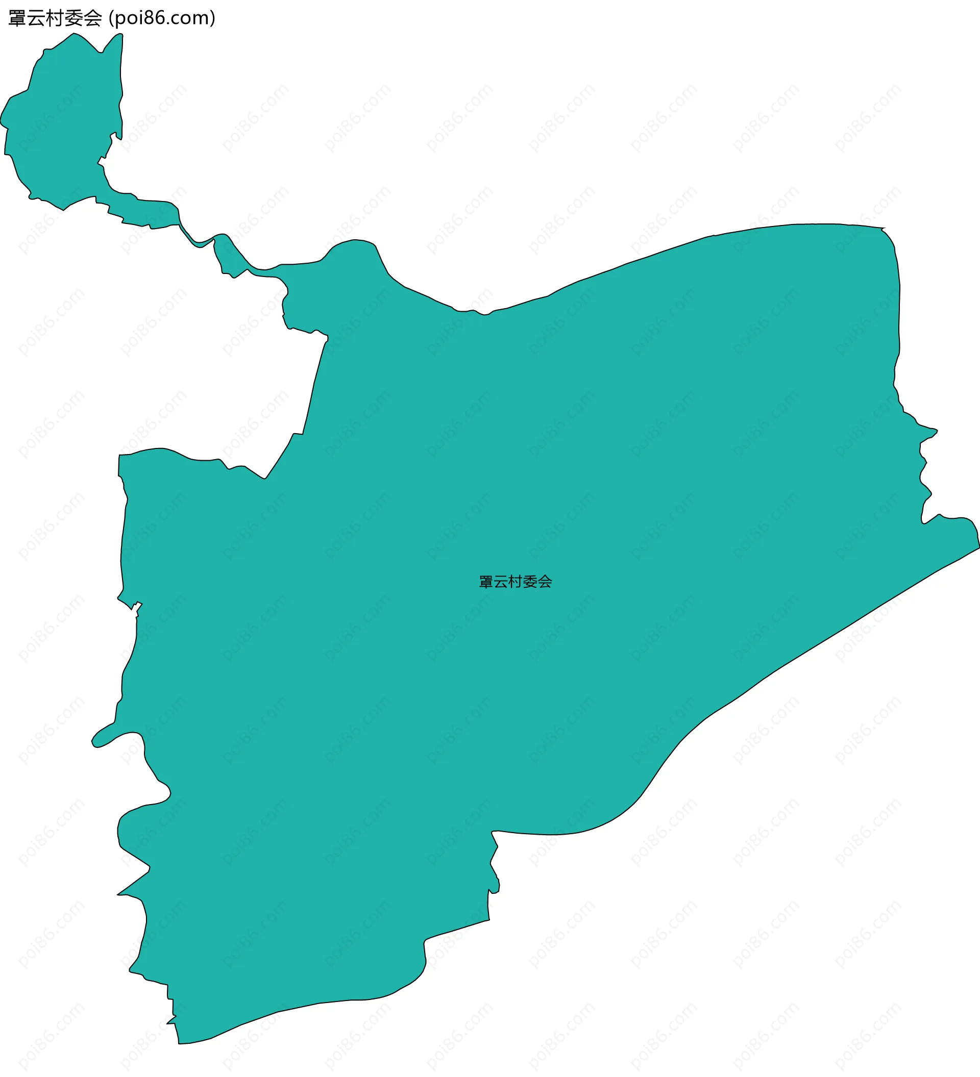 罩云村委会边界地图