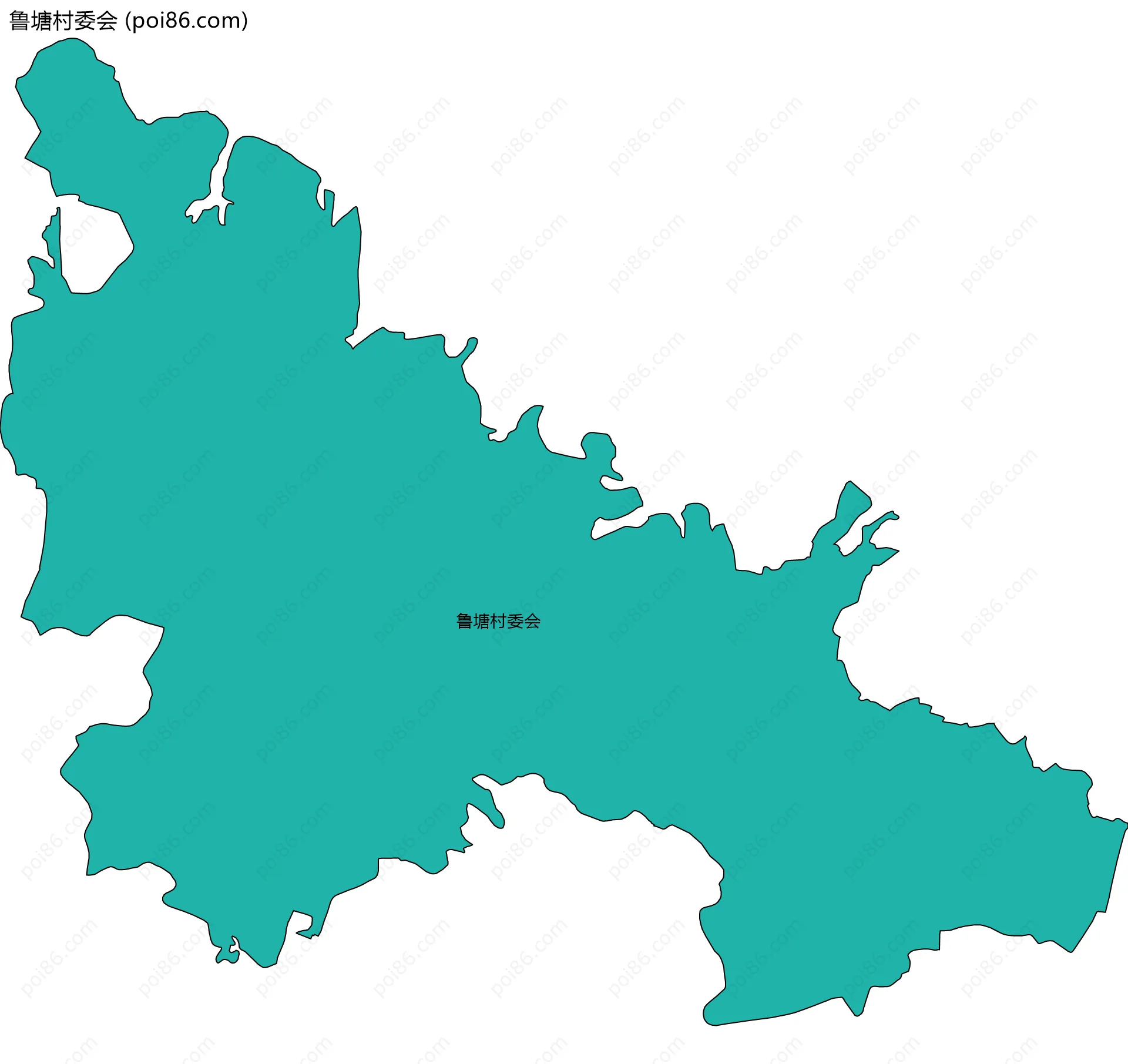鲁塘村委会边界地图