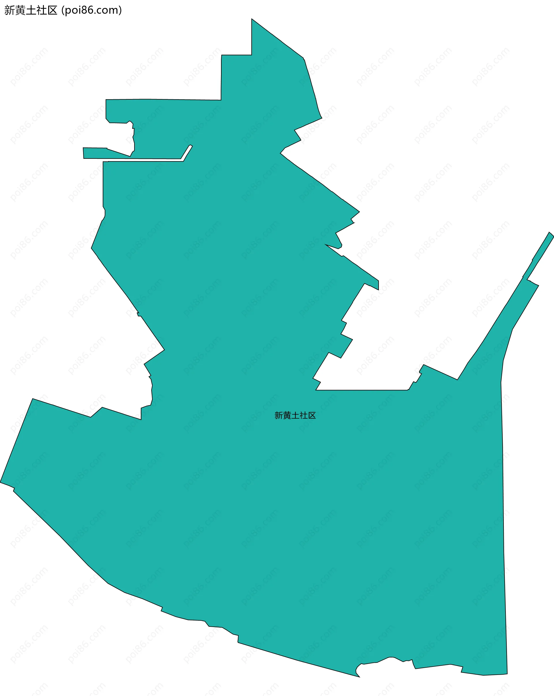 新黄土社区边界地图