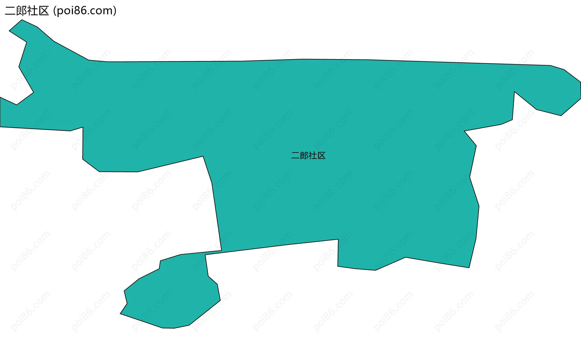 二郎社区边界地图