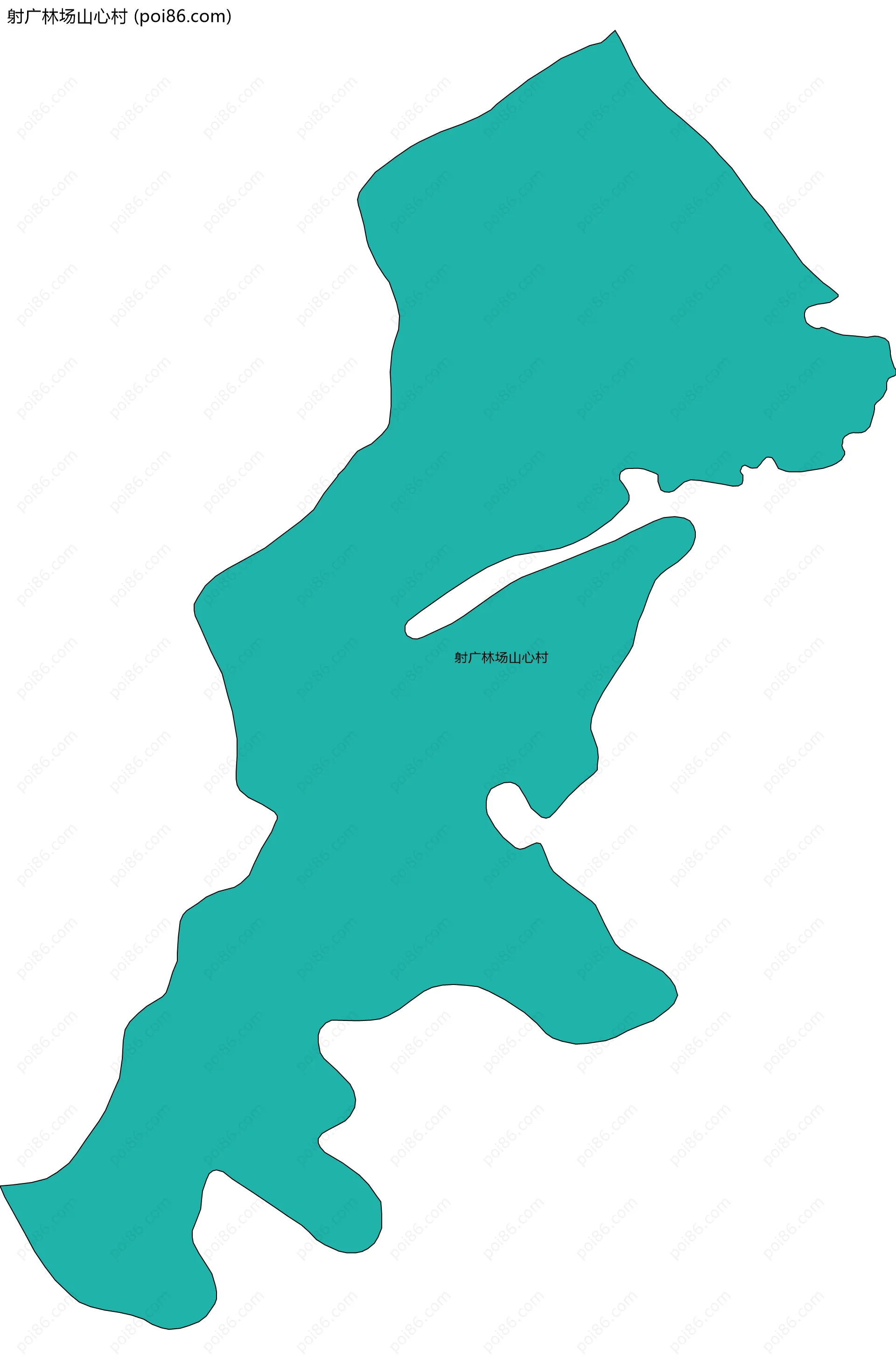 射广林场山心村边界地图