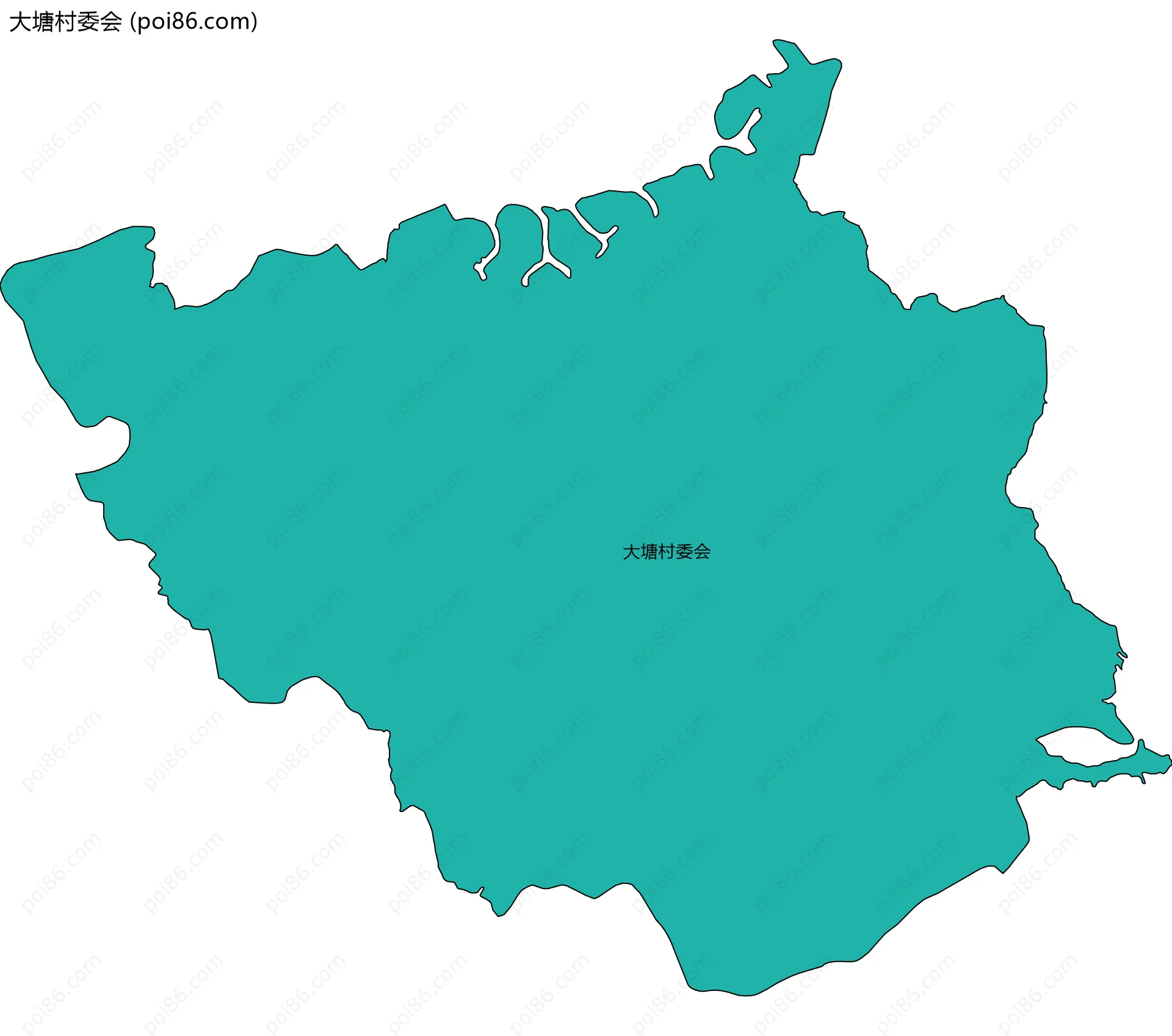 大塘村委会边界地图