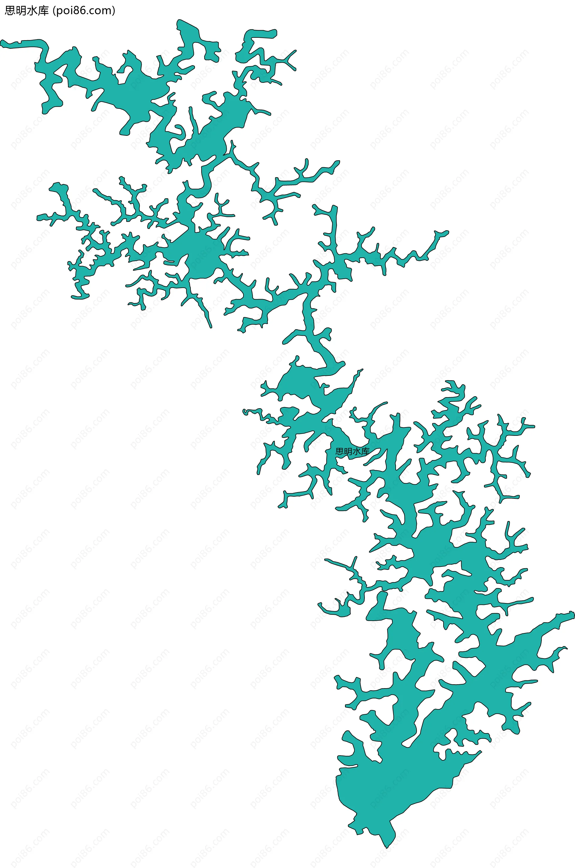 思明水库边界地图