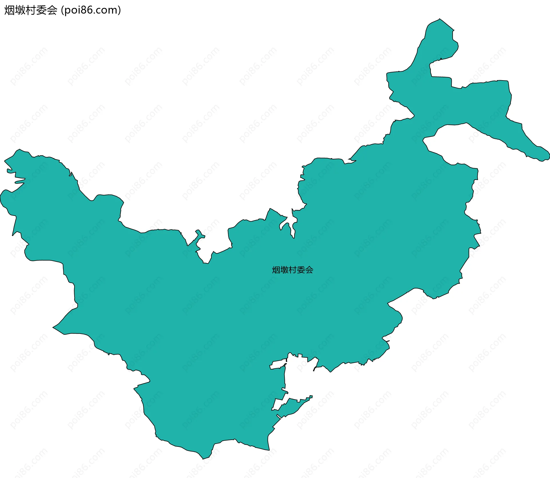 烟墩村委会边界地图