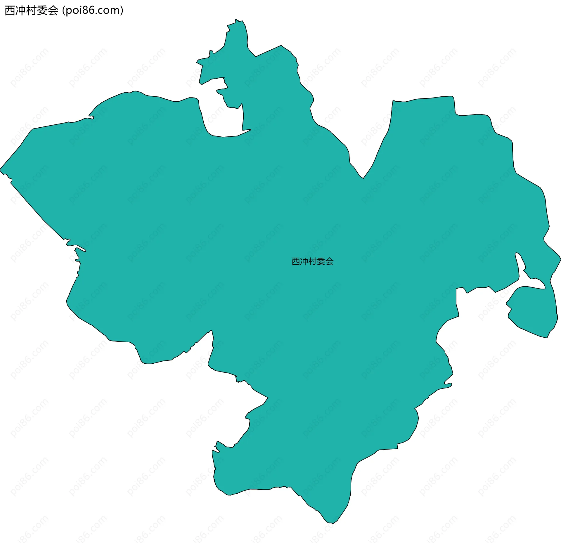 西冲村委会边界地图
