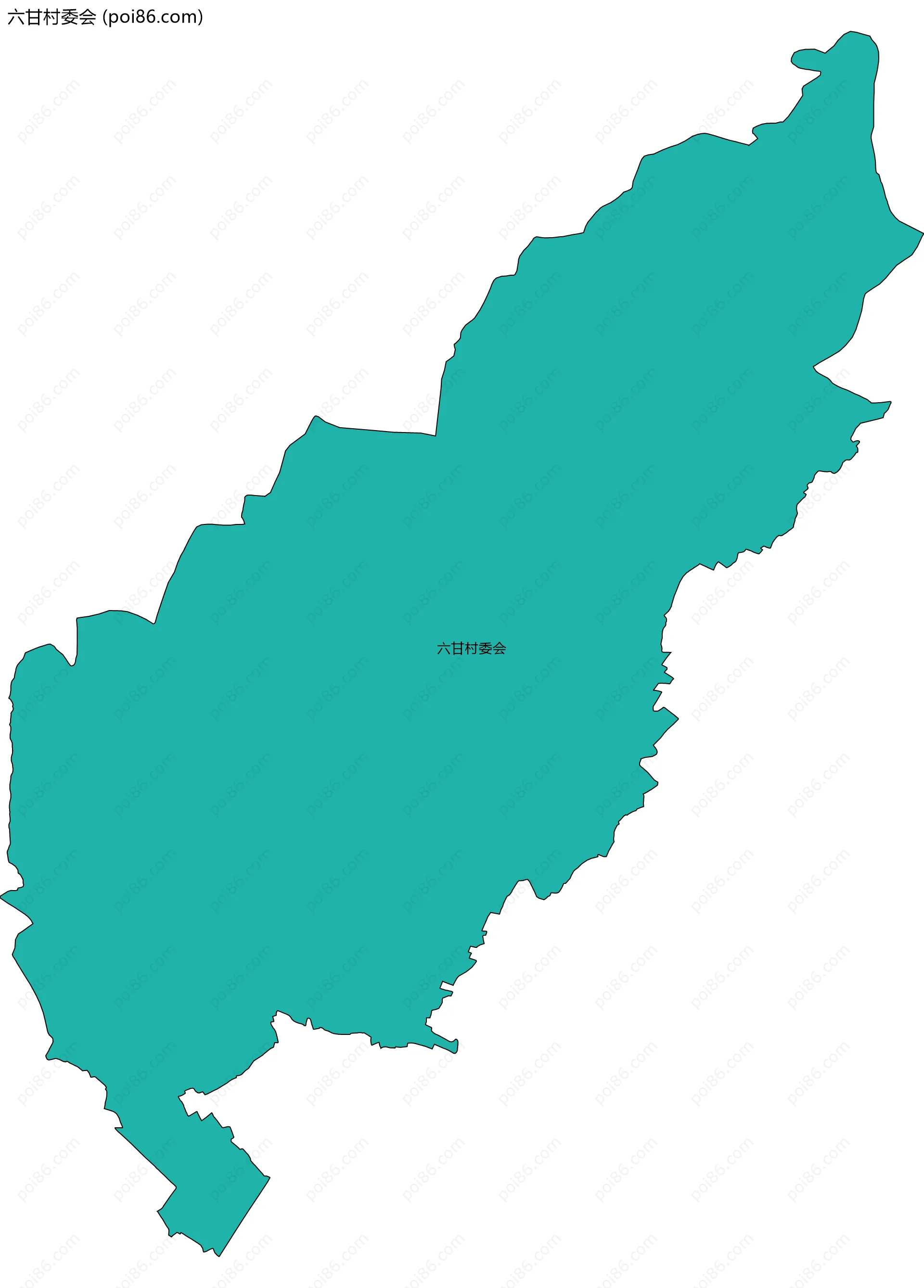 六甘村委会边界地图