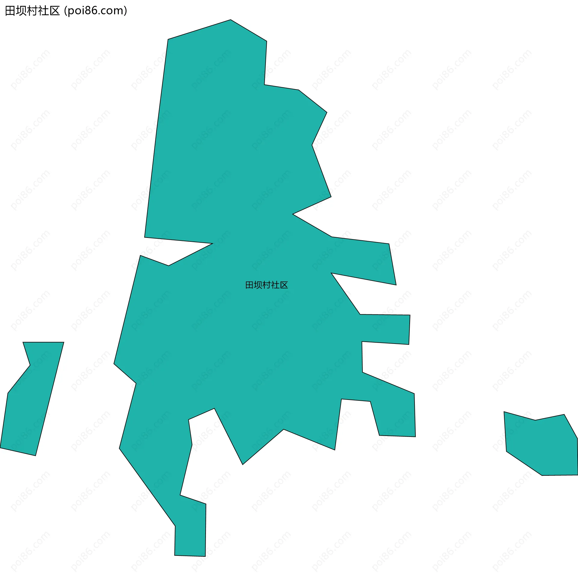 田坝村社区边界地图