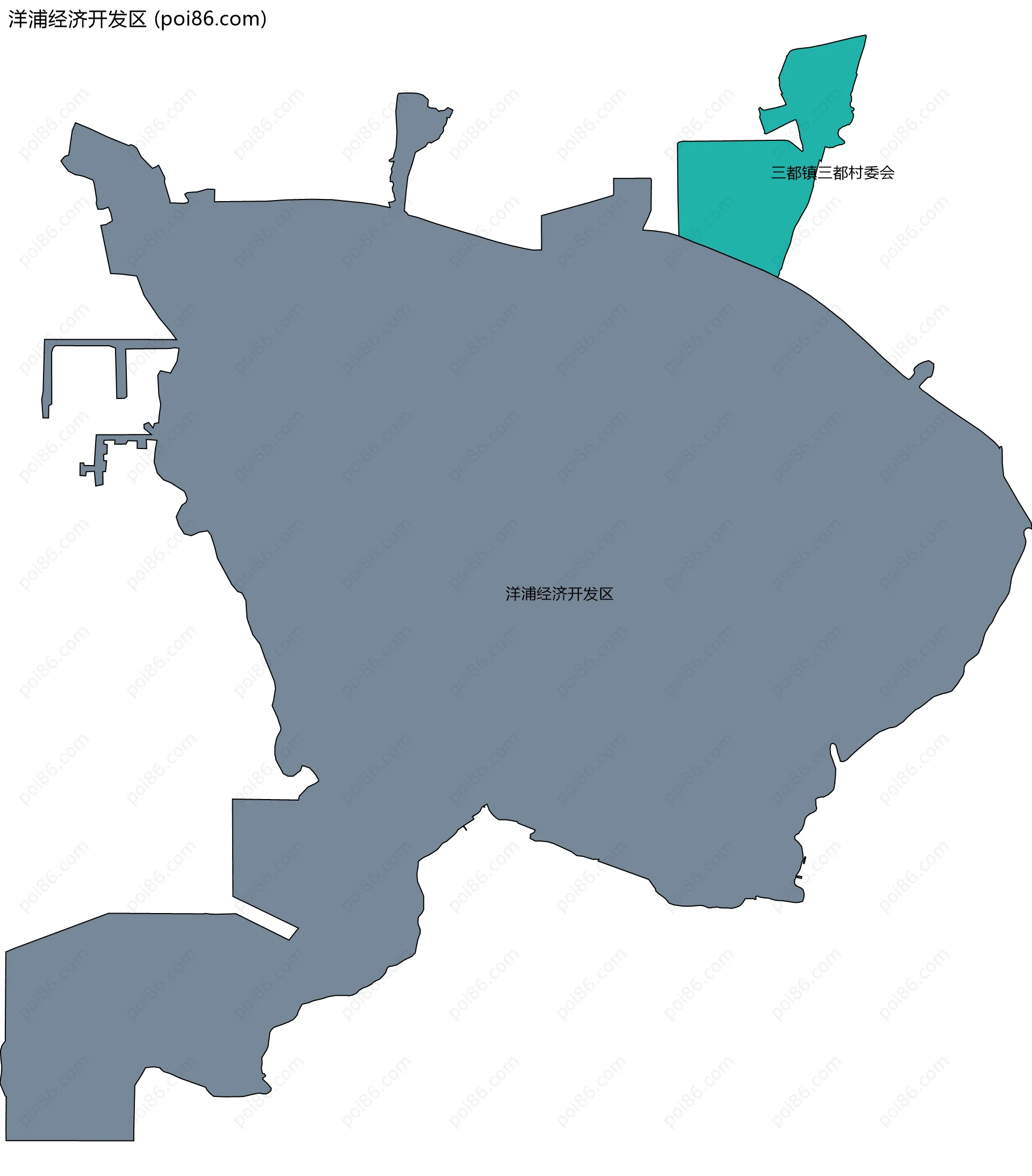 洋浦经济开发区边界地图(五级行政区划)