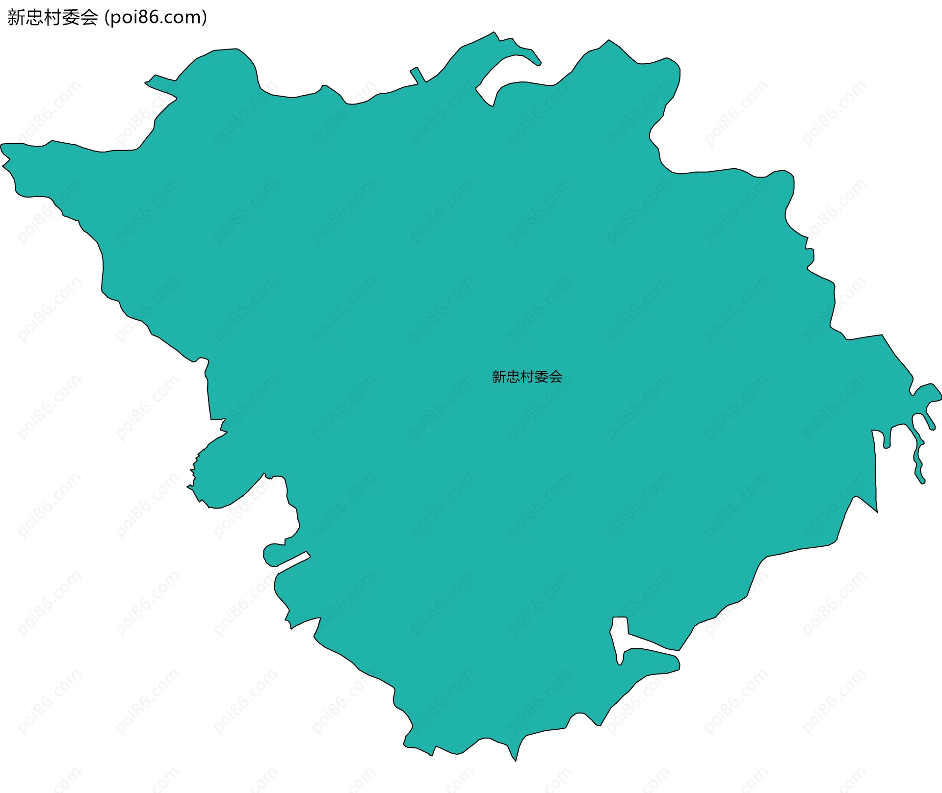 新忠村委会边界地图