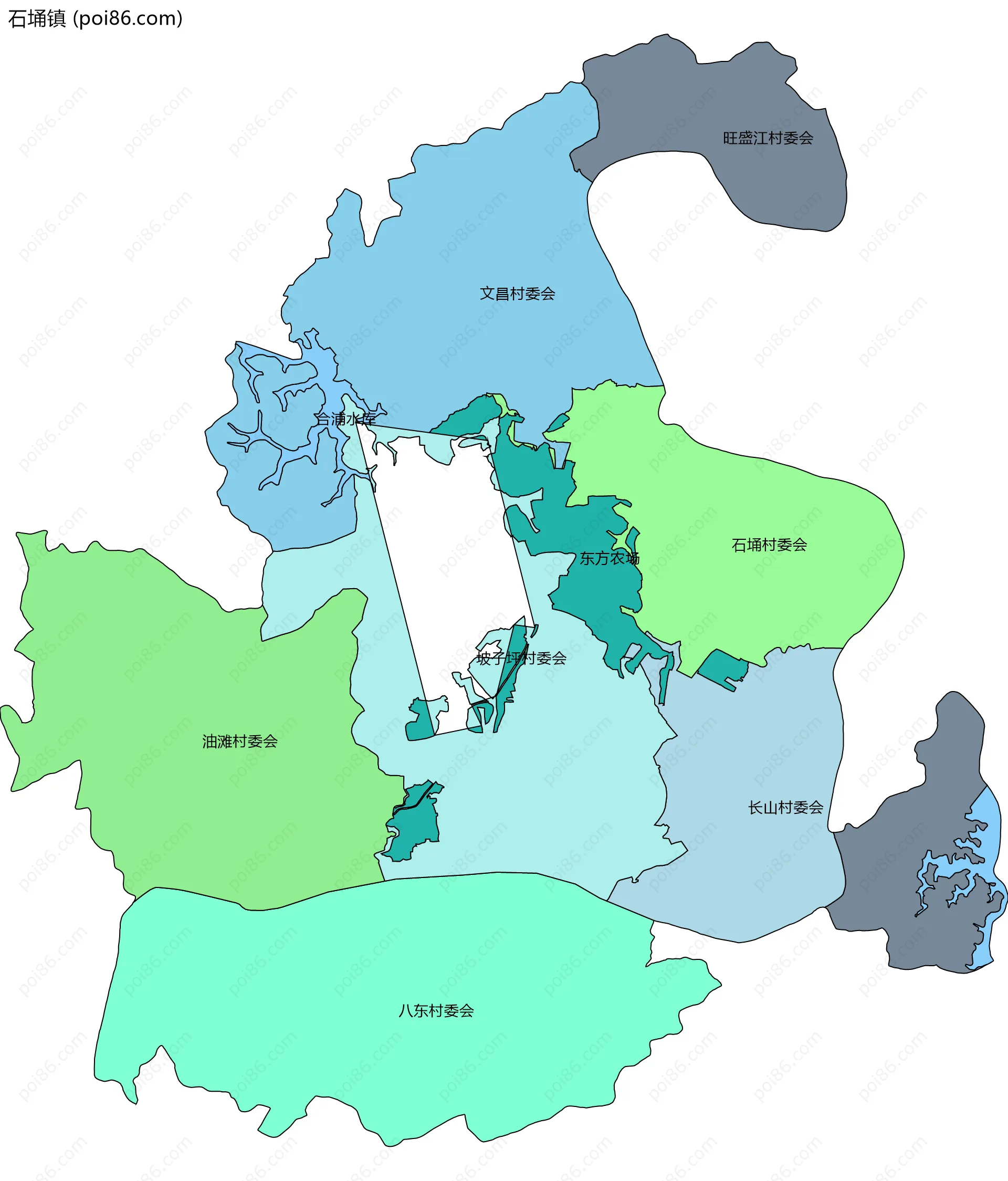 石埇镇边界地图(五级行政区划)