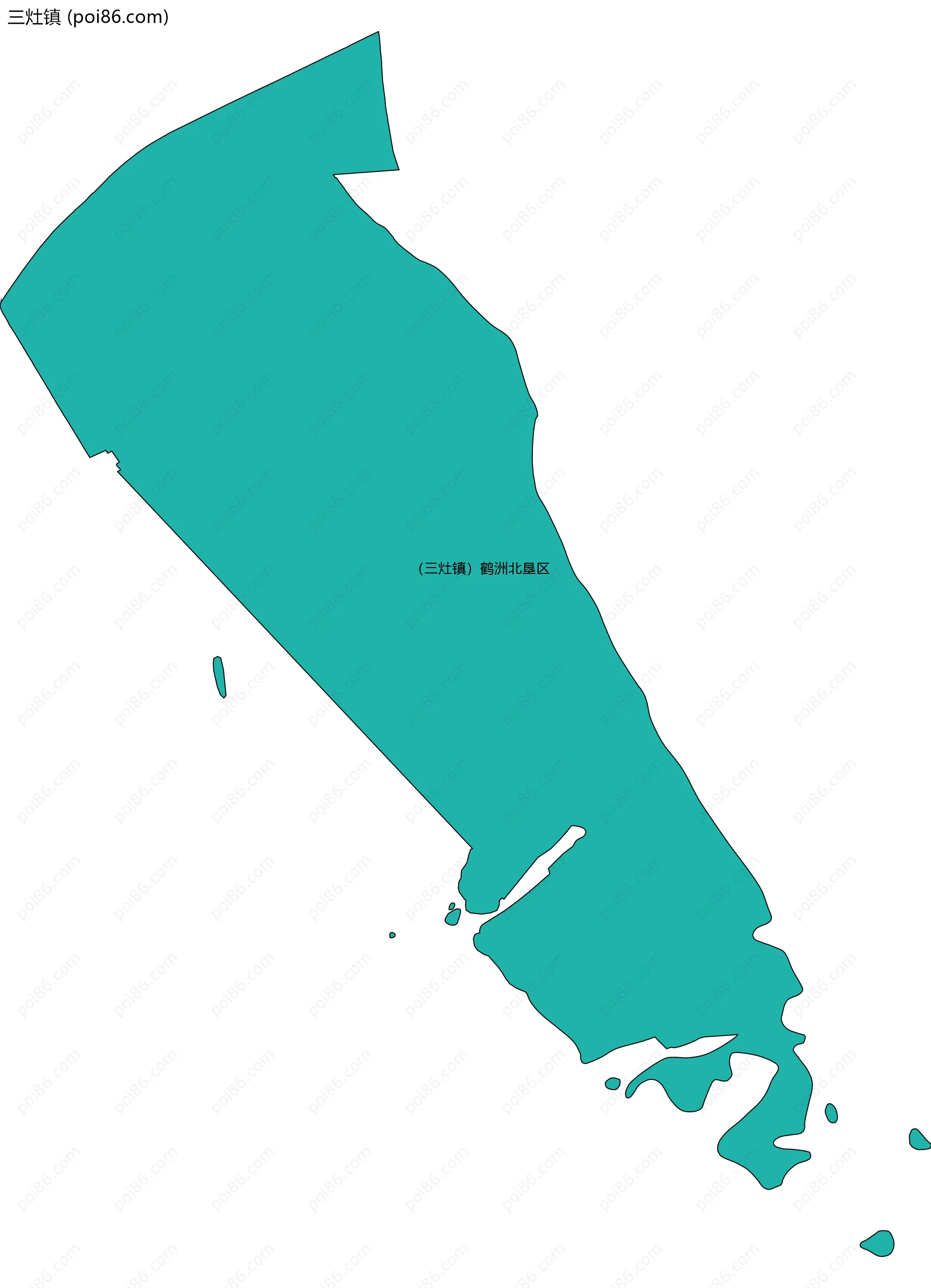 三灶镇边界地图(五级行政区划)