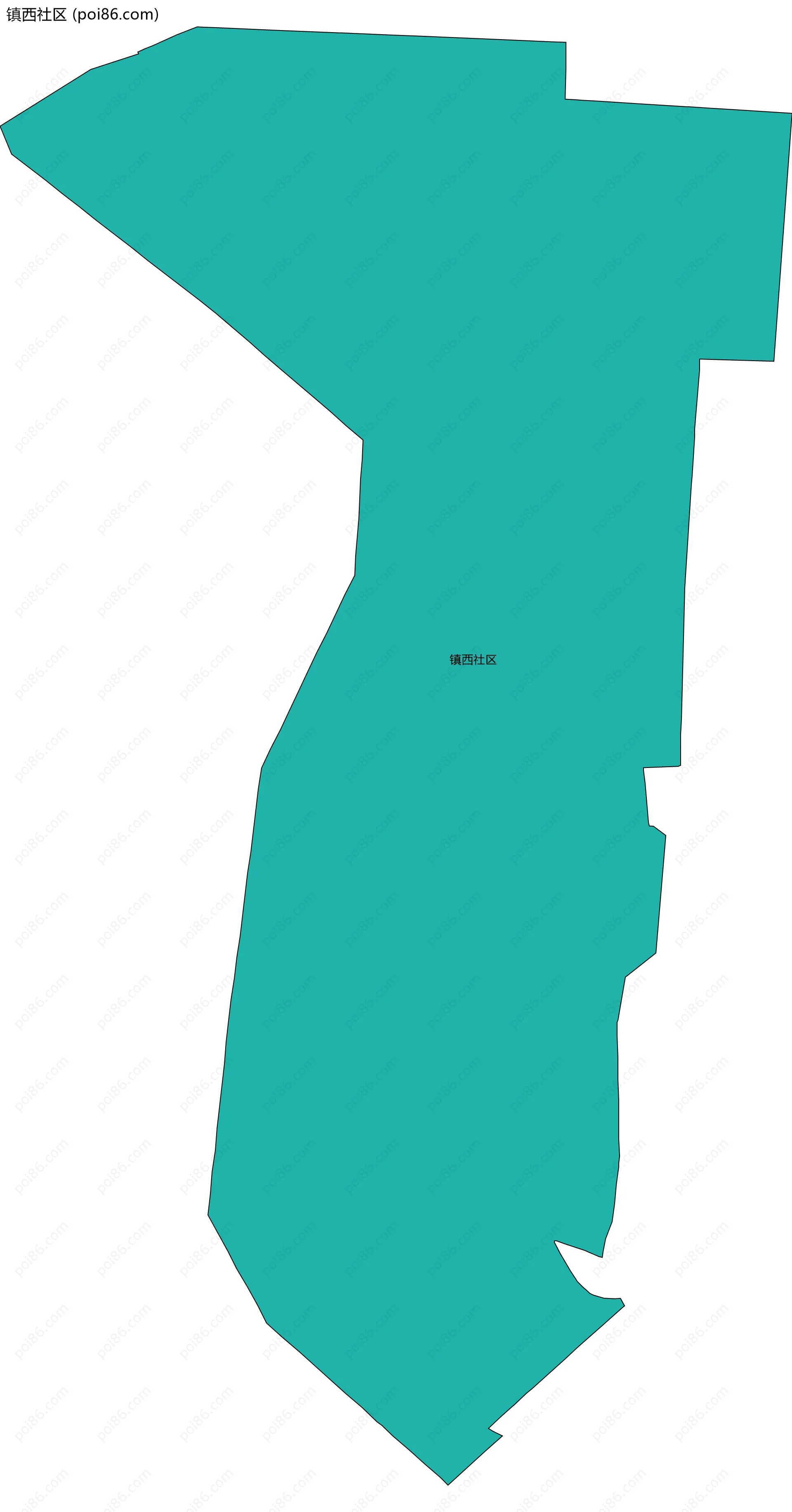 镇西社区边界地图