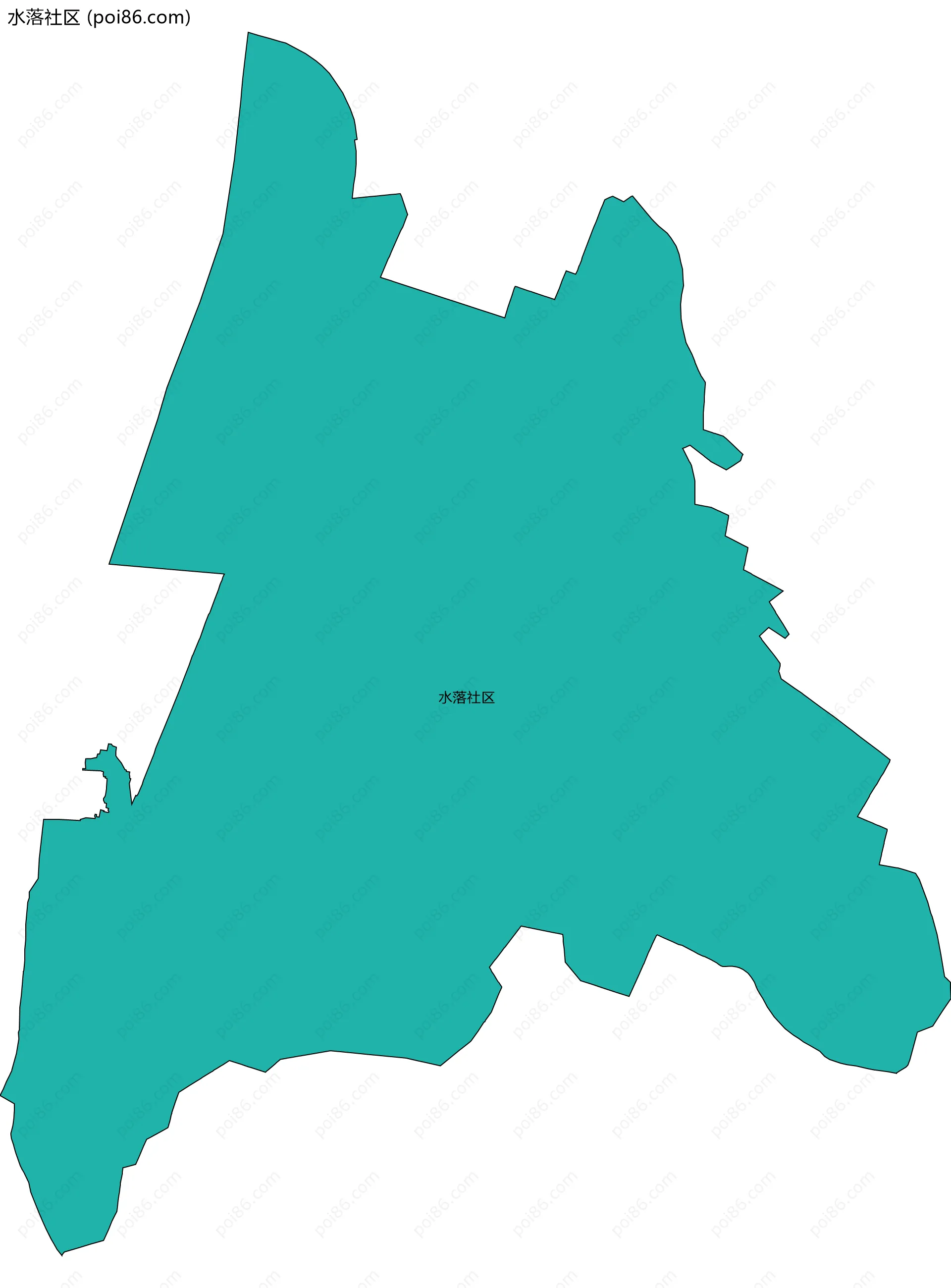 水落社区边界地图