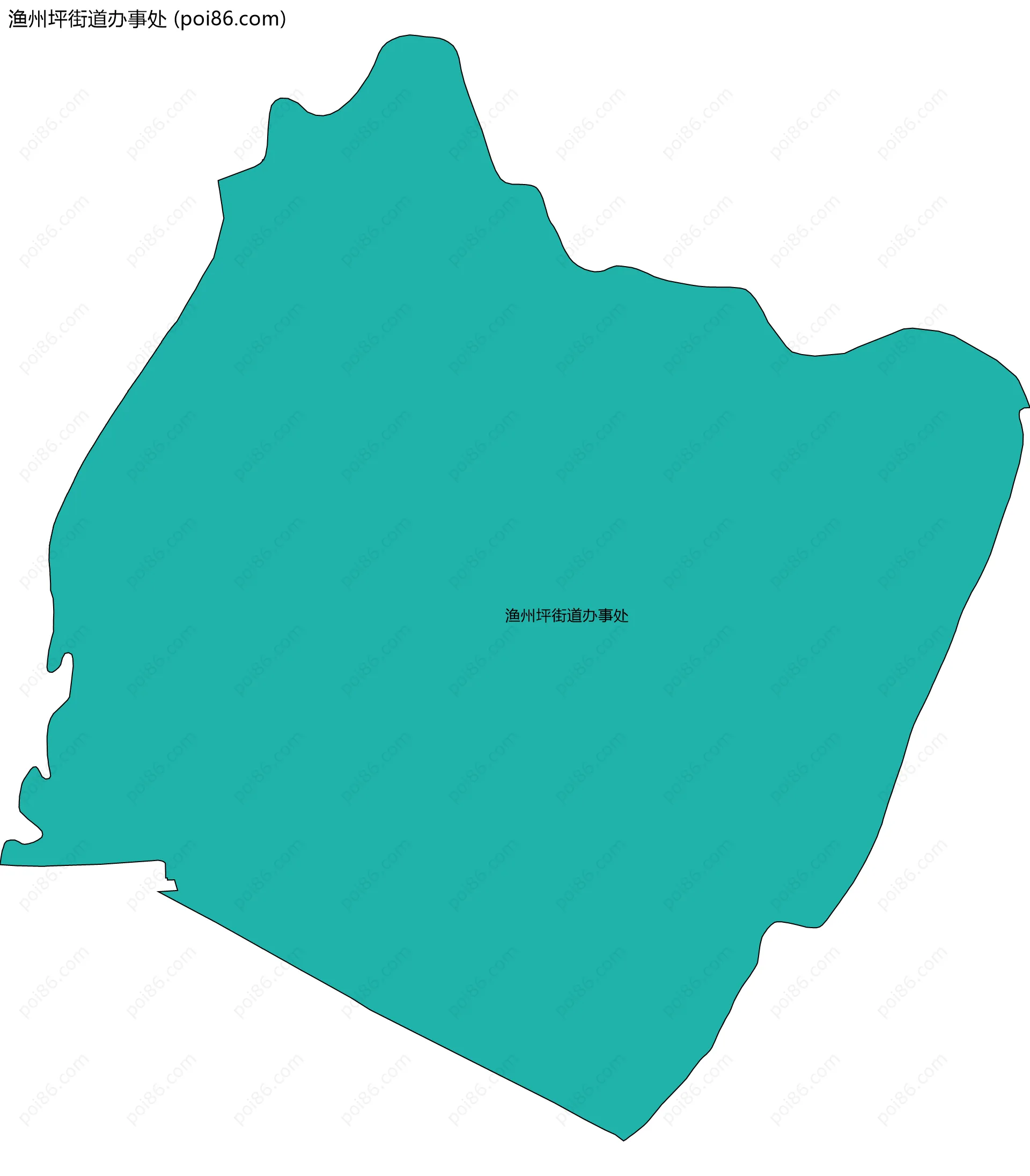 渔州坪街道办事处边界地图