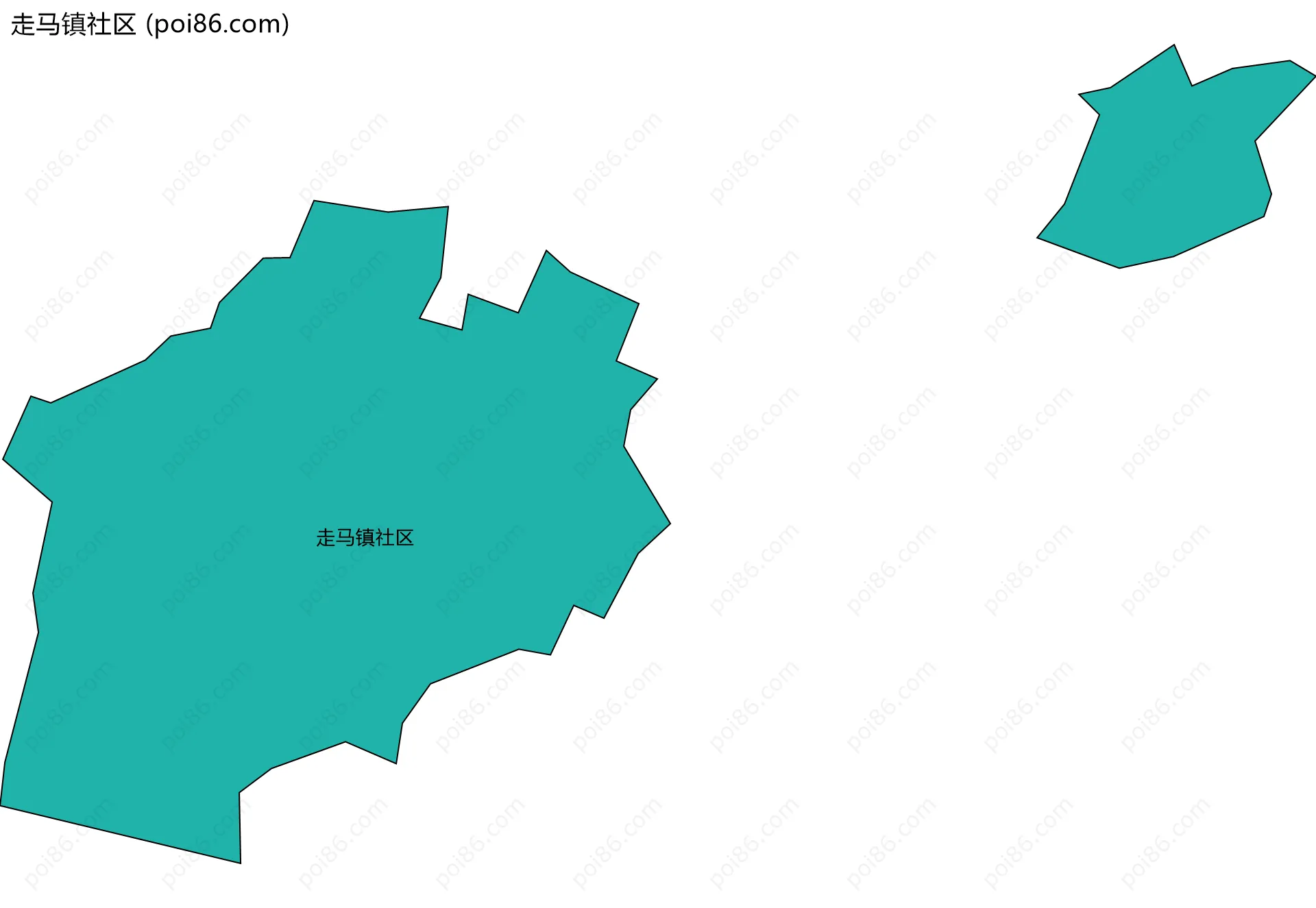 走马镇社区边界地图