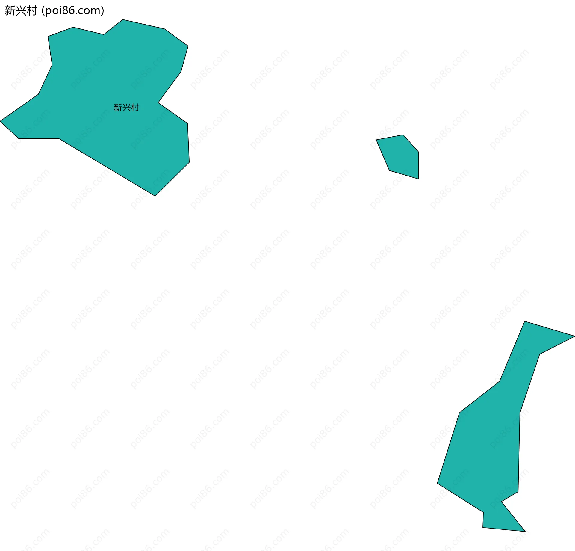 新兴村边界地图