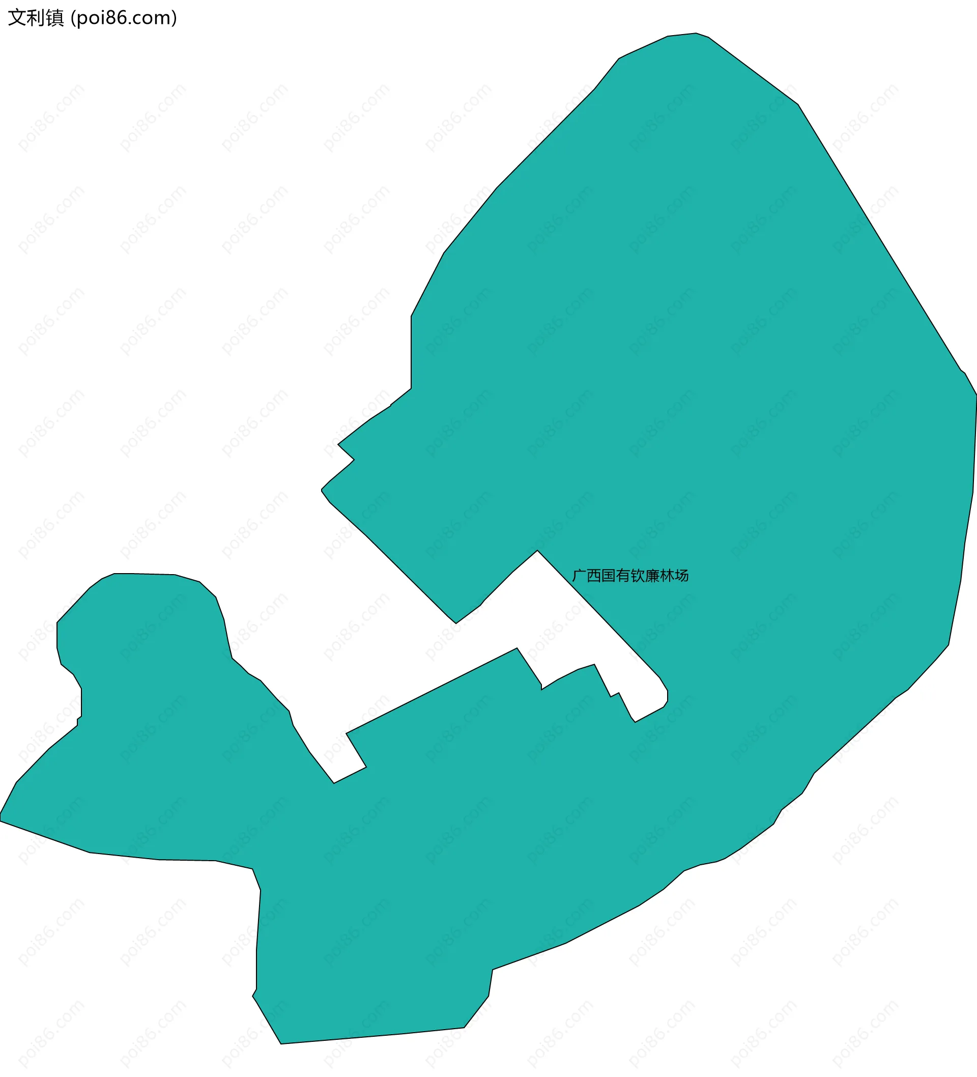 文利镇边界地图(五级行政区划)