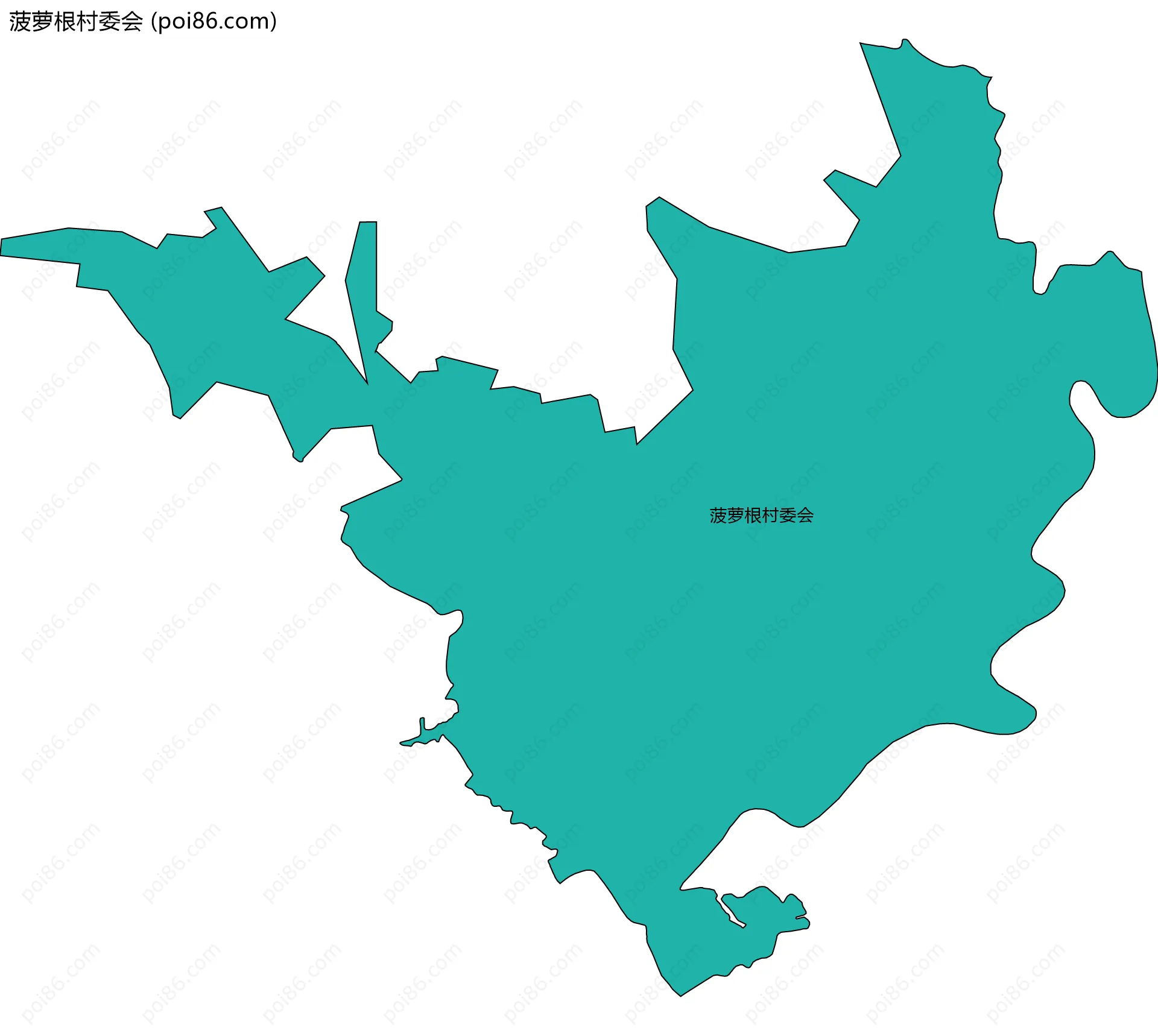 菠萝根村委会边界地图