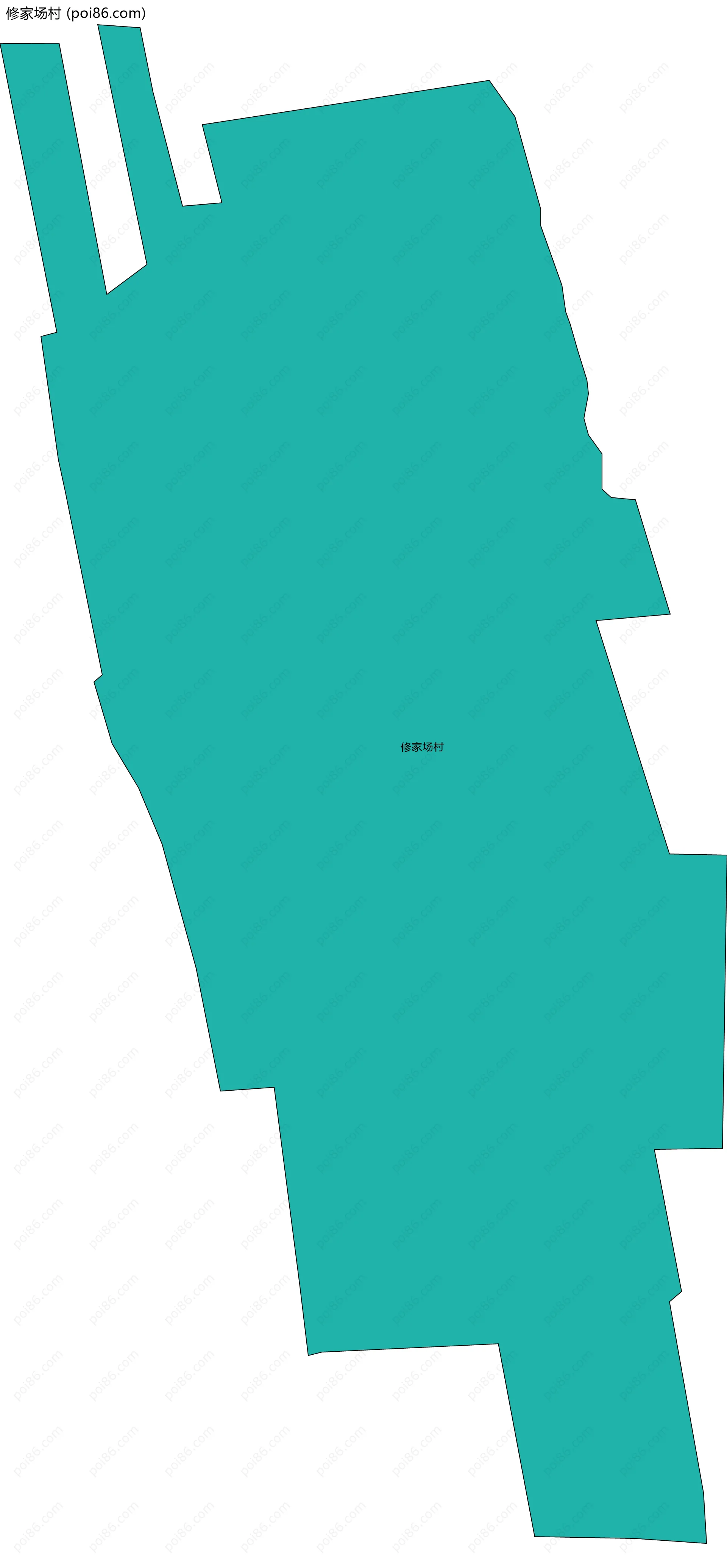 修家场村边界地图