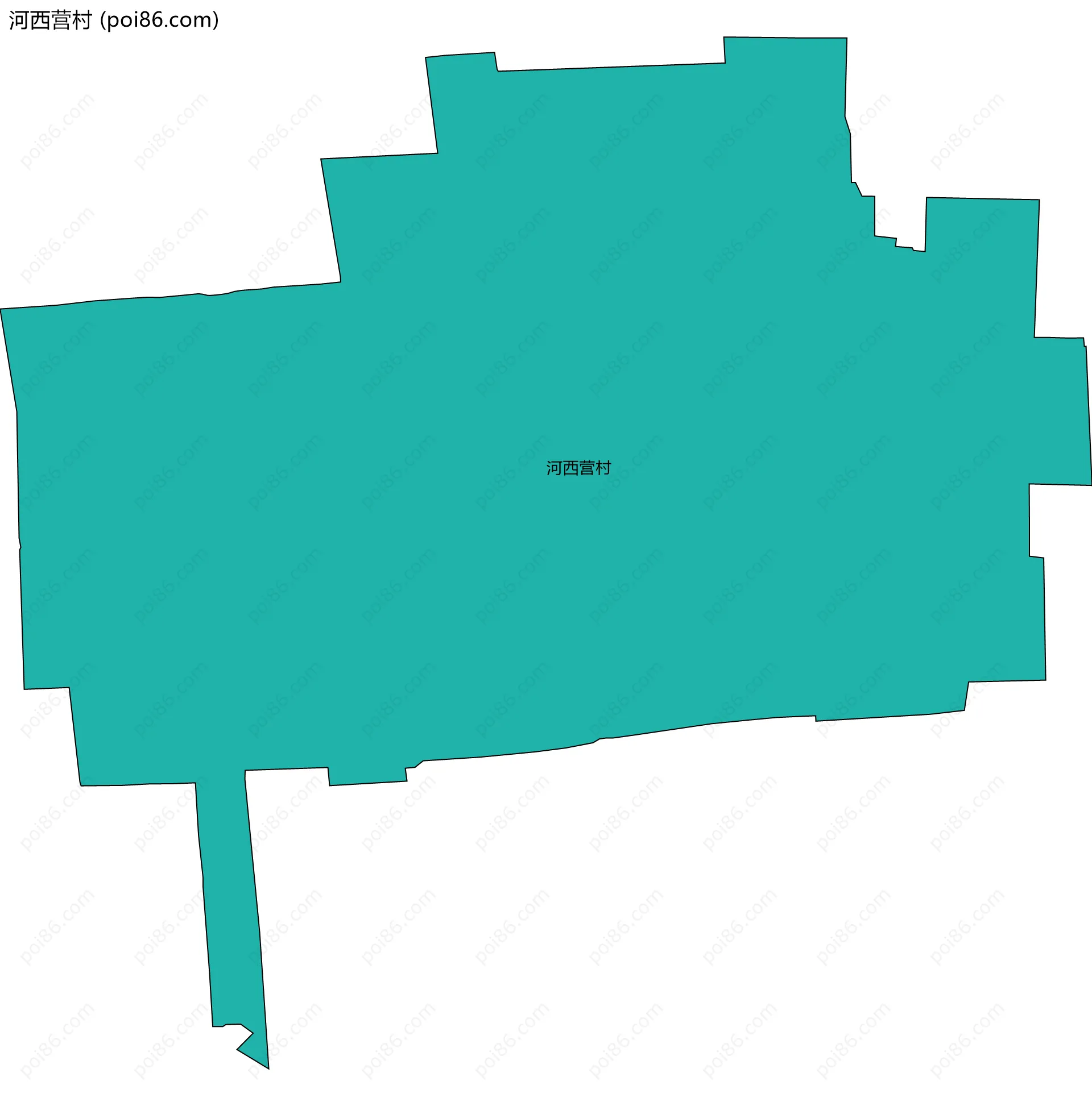 河西营村边界地图