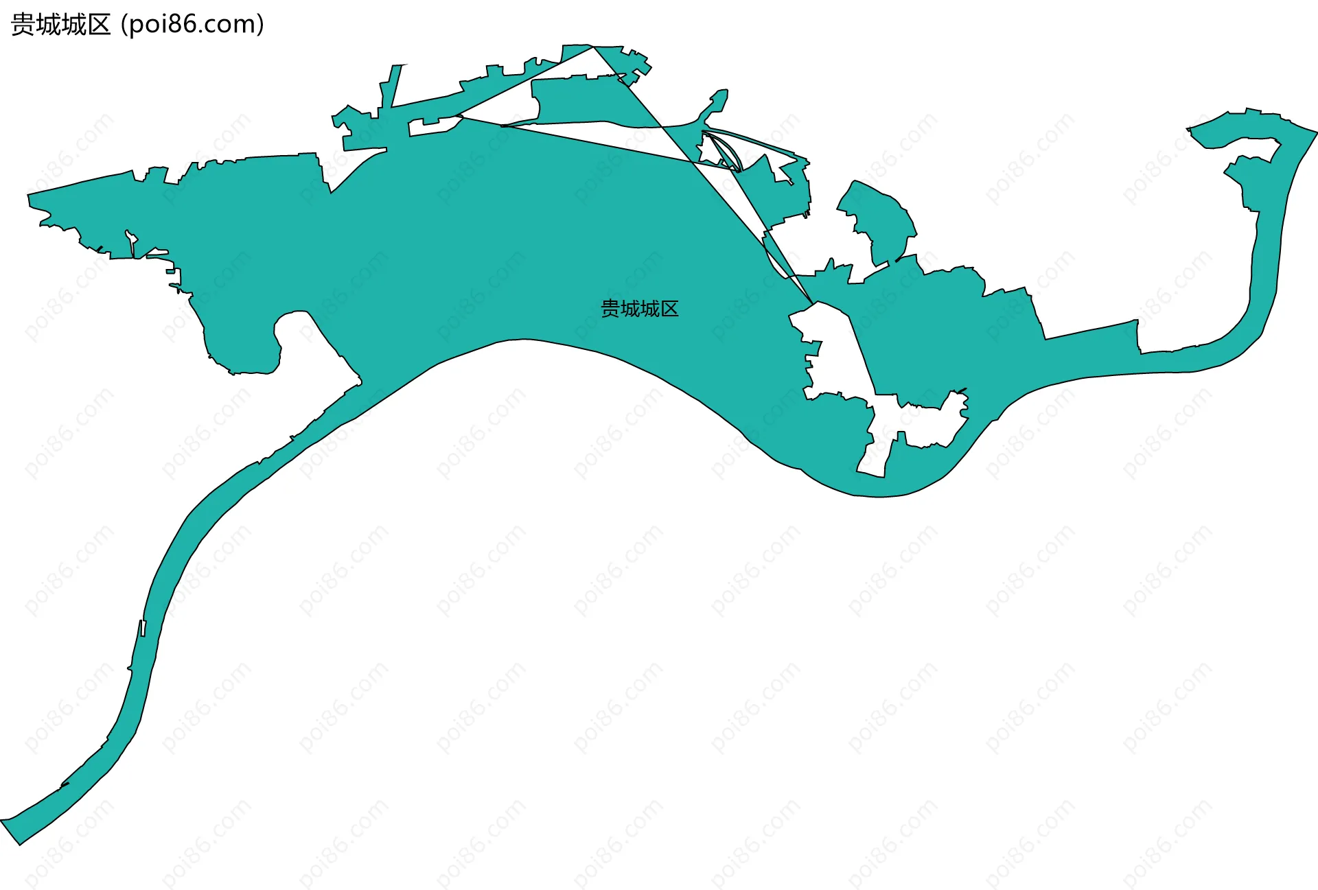 贵城城区边界地图