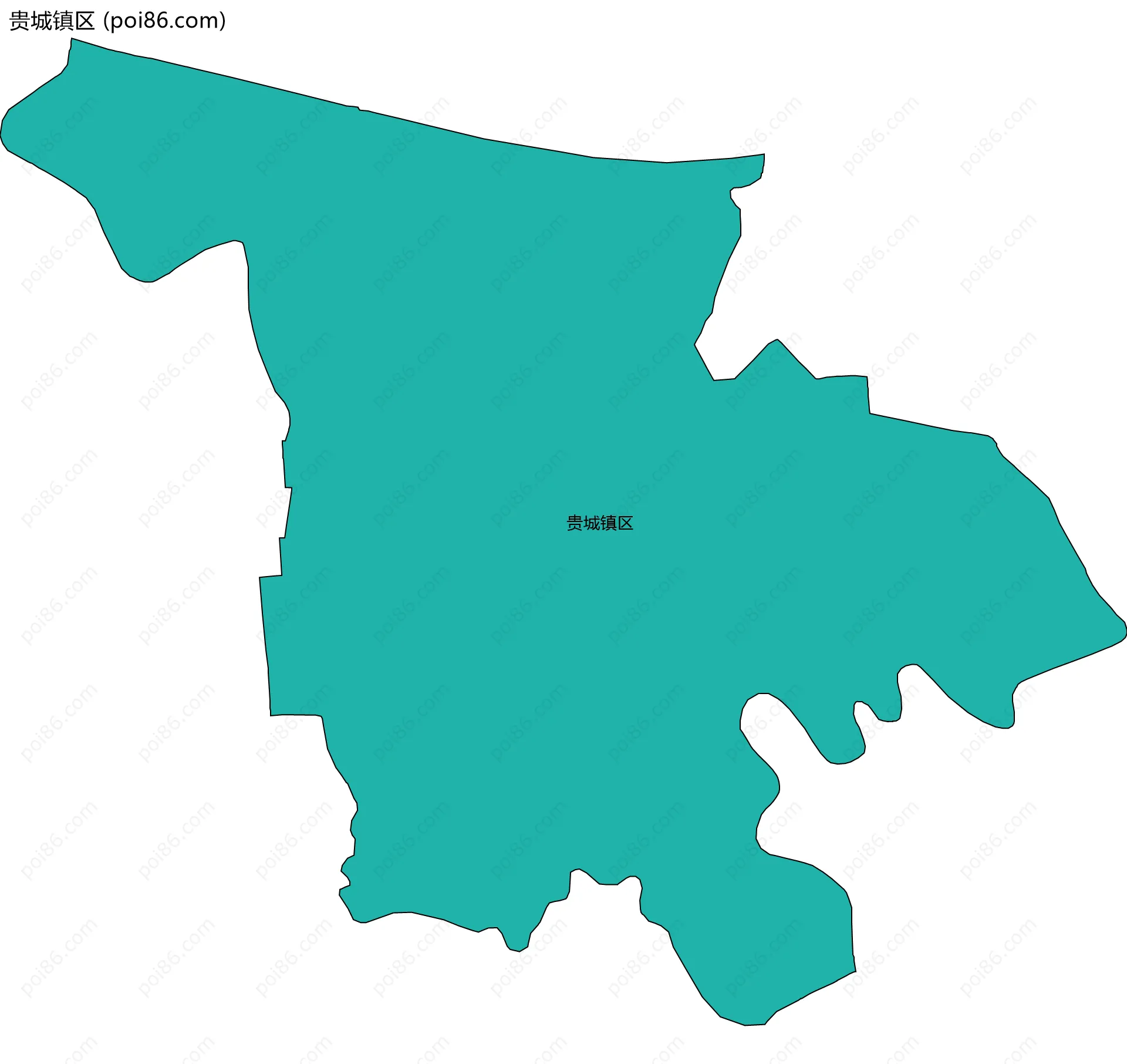 贵城镇区边界地图
