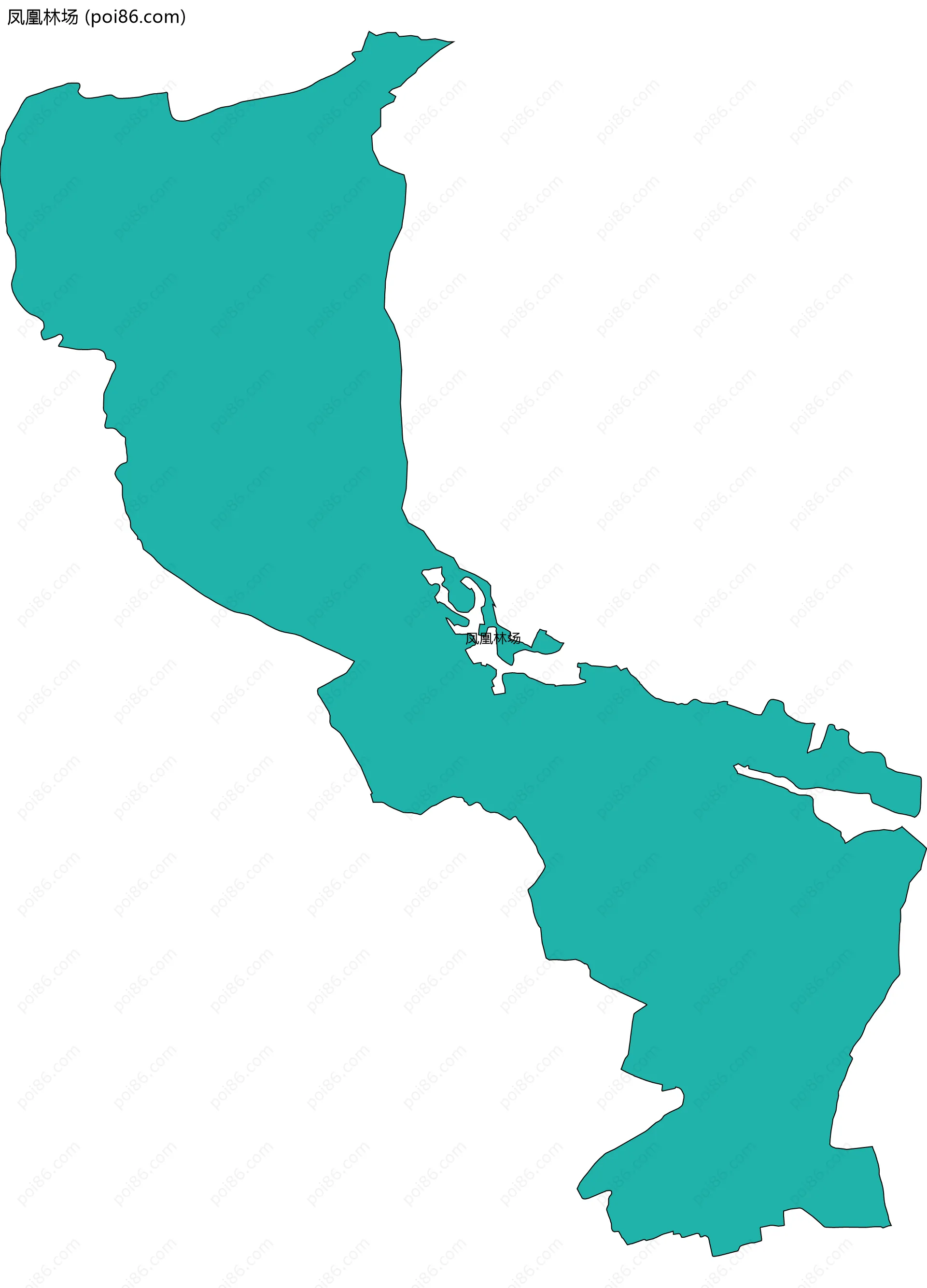 凤凰林场边界地图(五级行政区划)