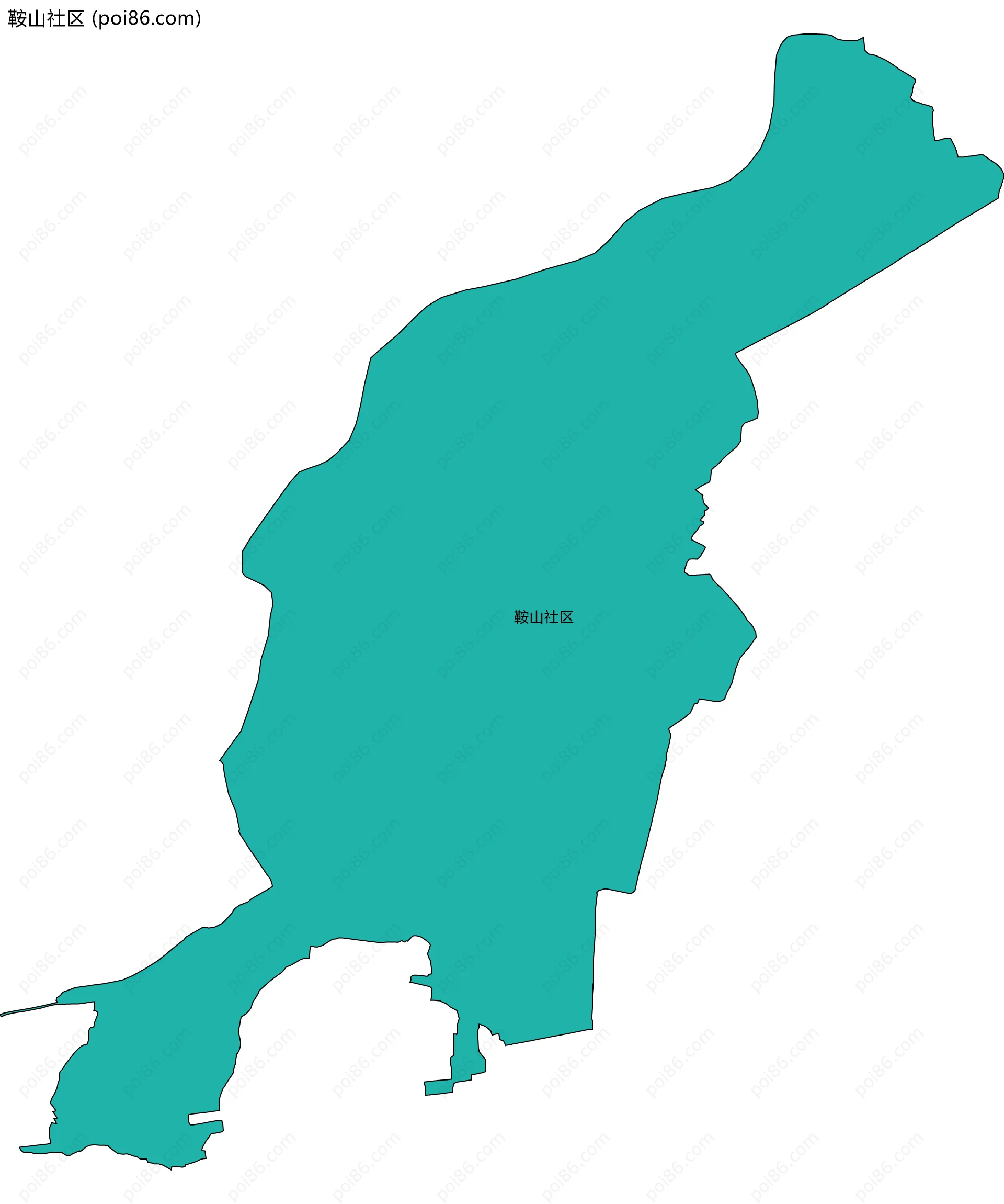 鞍山社区边界地图