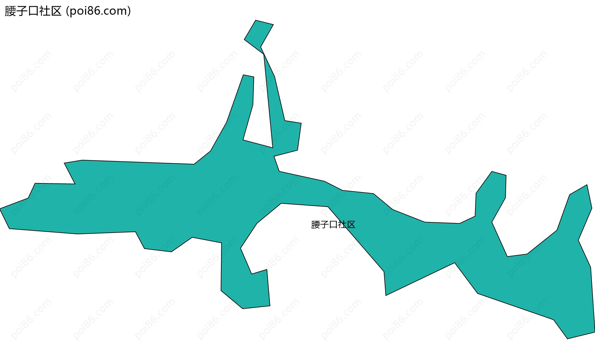 腰子口社区边界地图