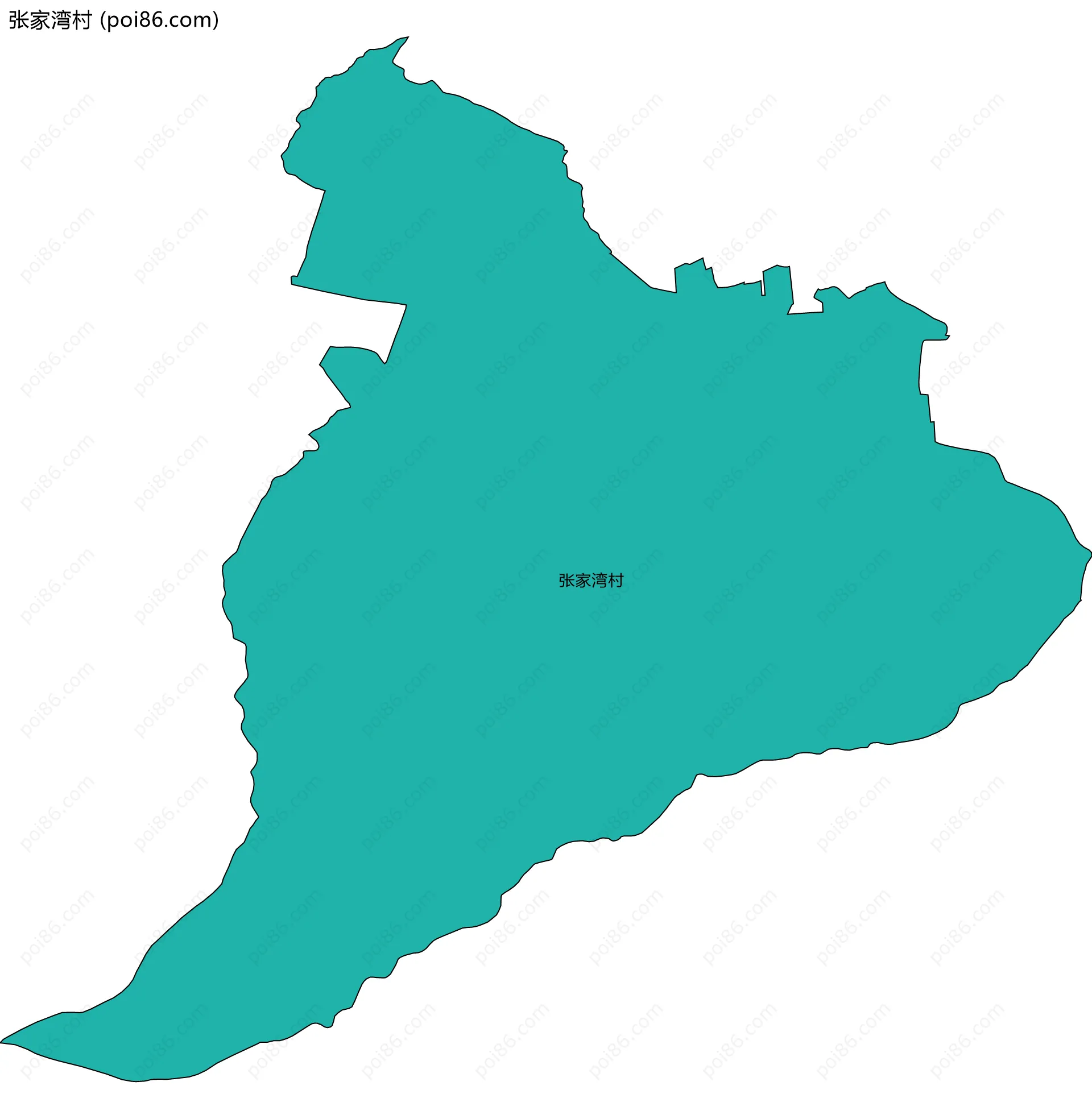 张家湾村边界地图