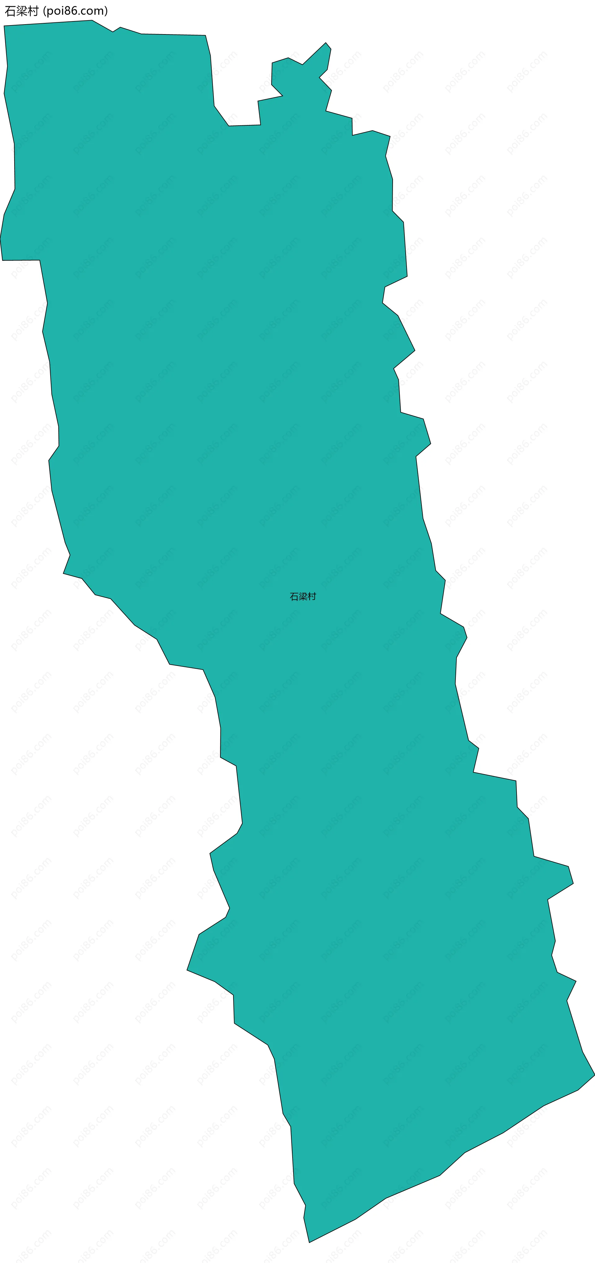 石梁村边界地图