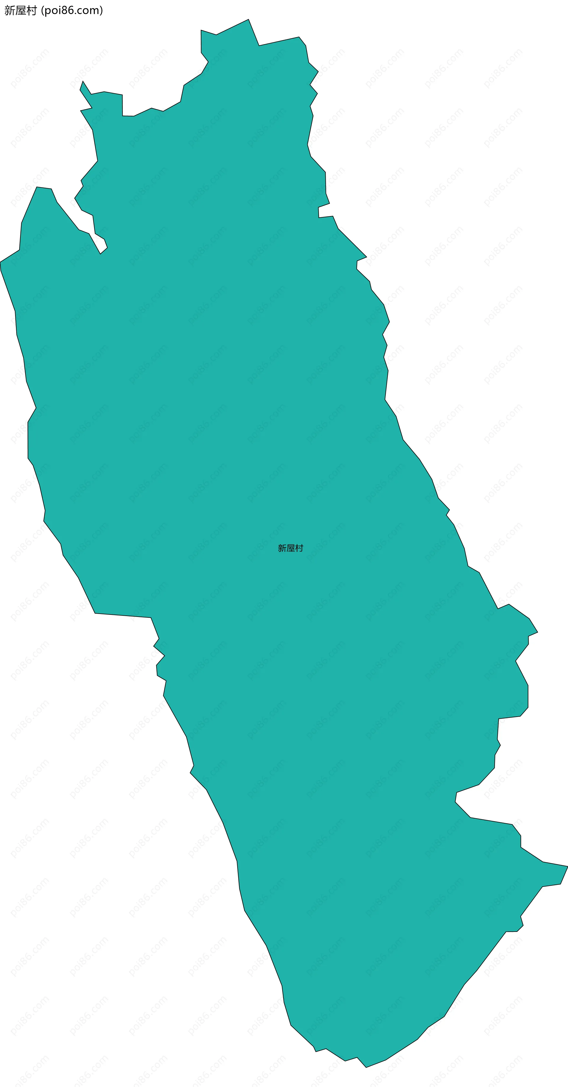 新屋村边界地图