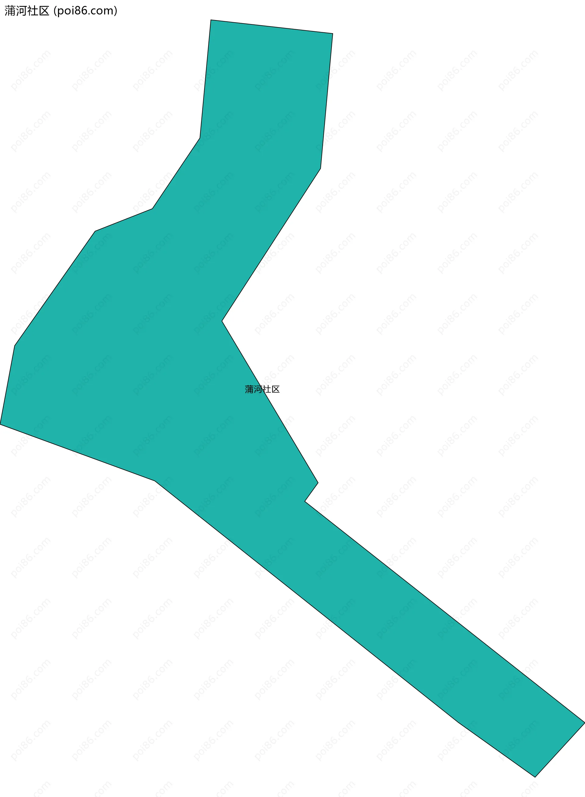 蒲河社区边界地图