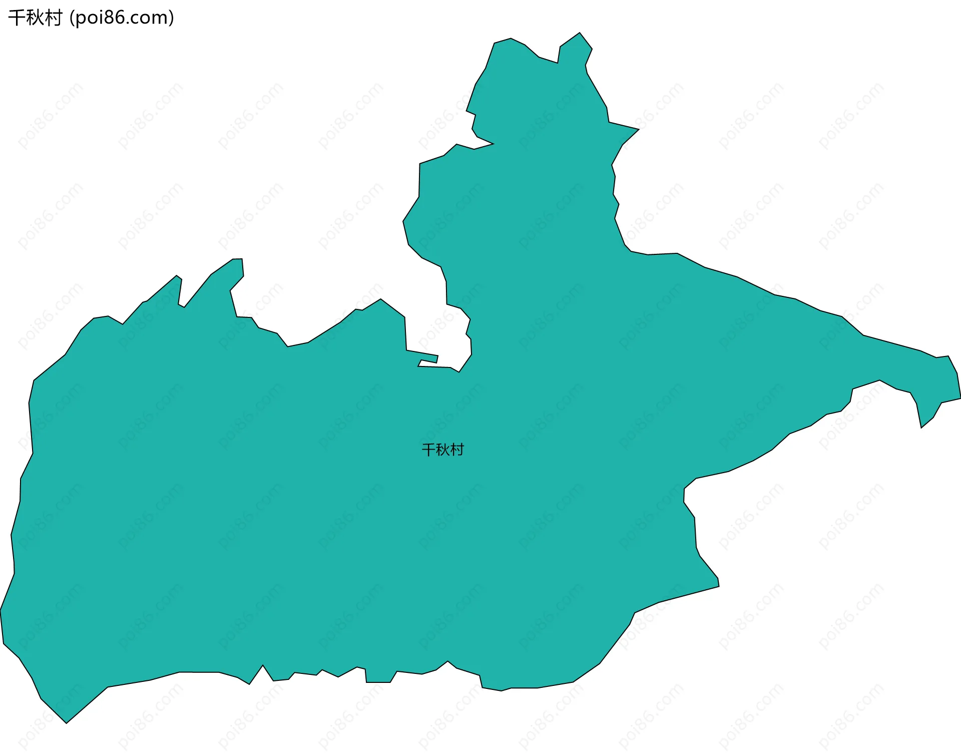 千秋村边界地图