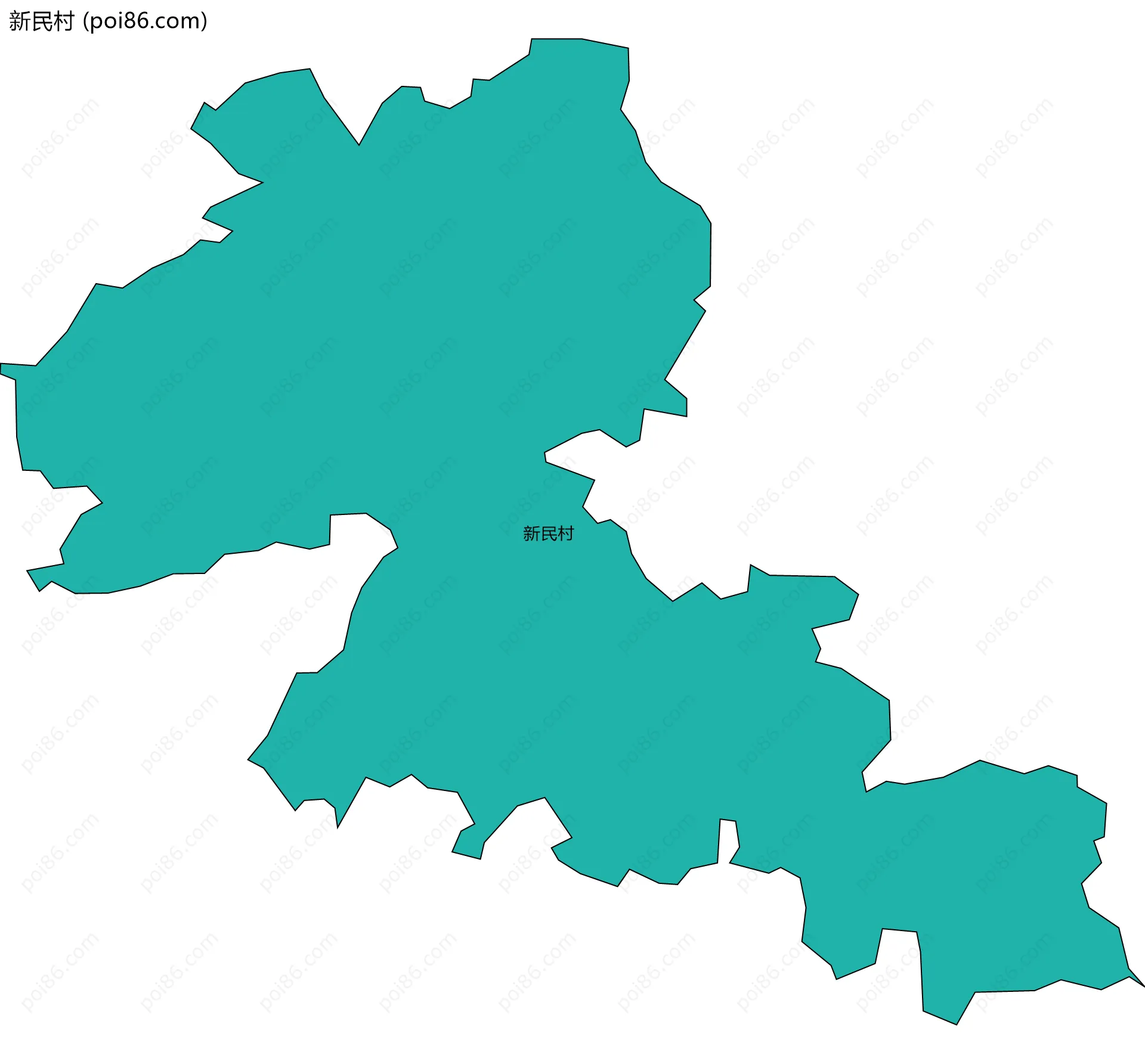 新民村边界地图