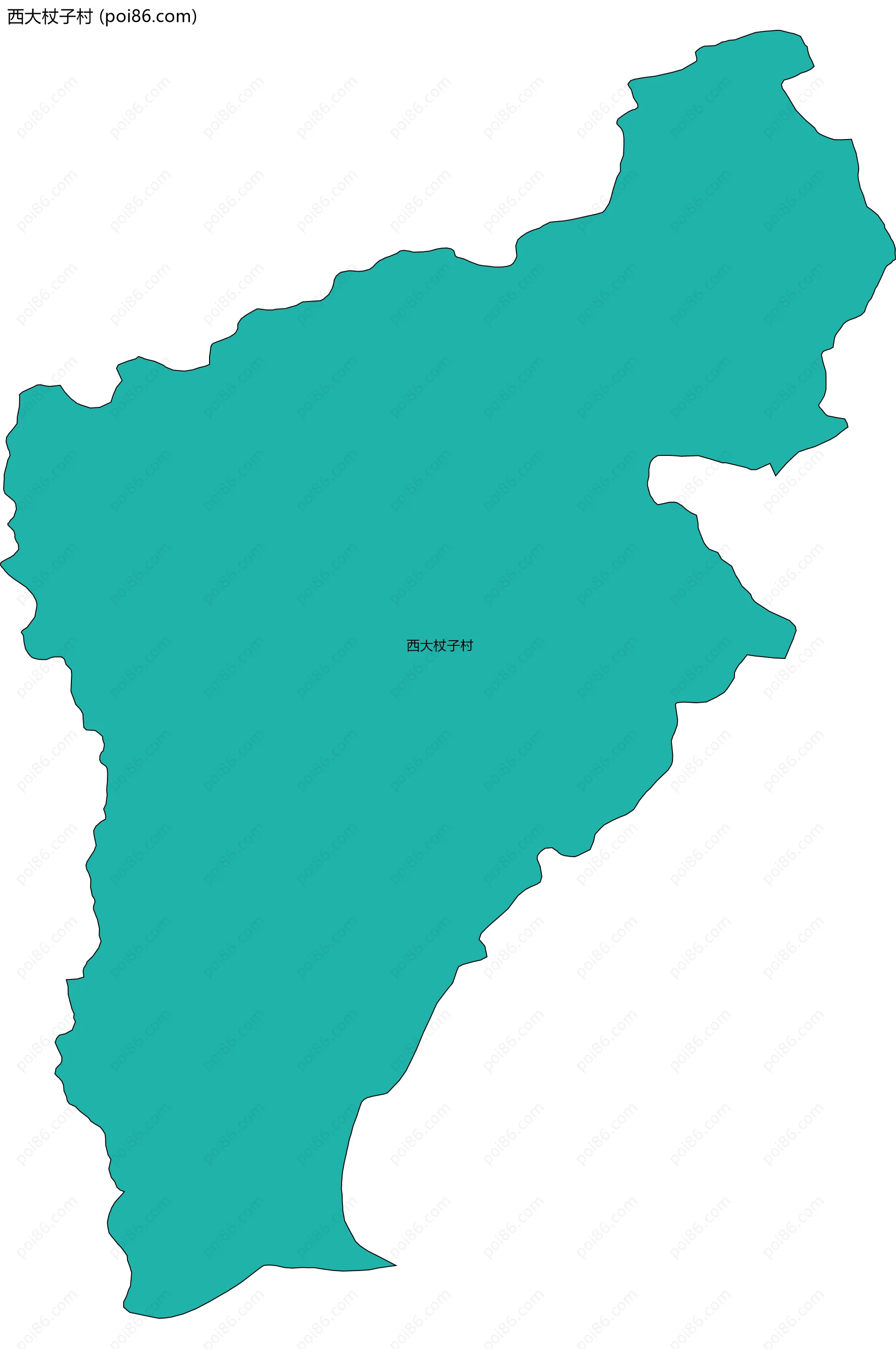 西大杖子村边界地图