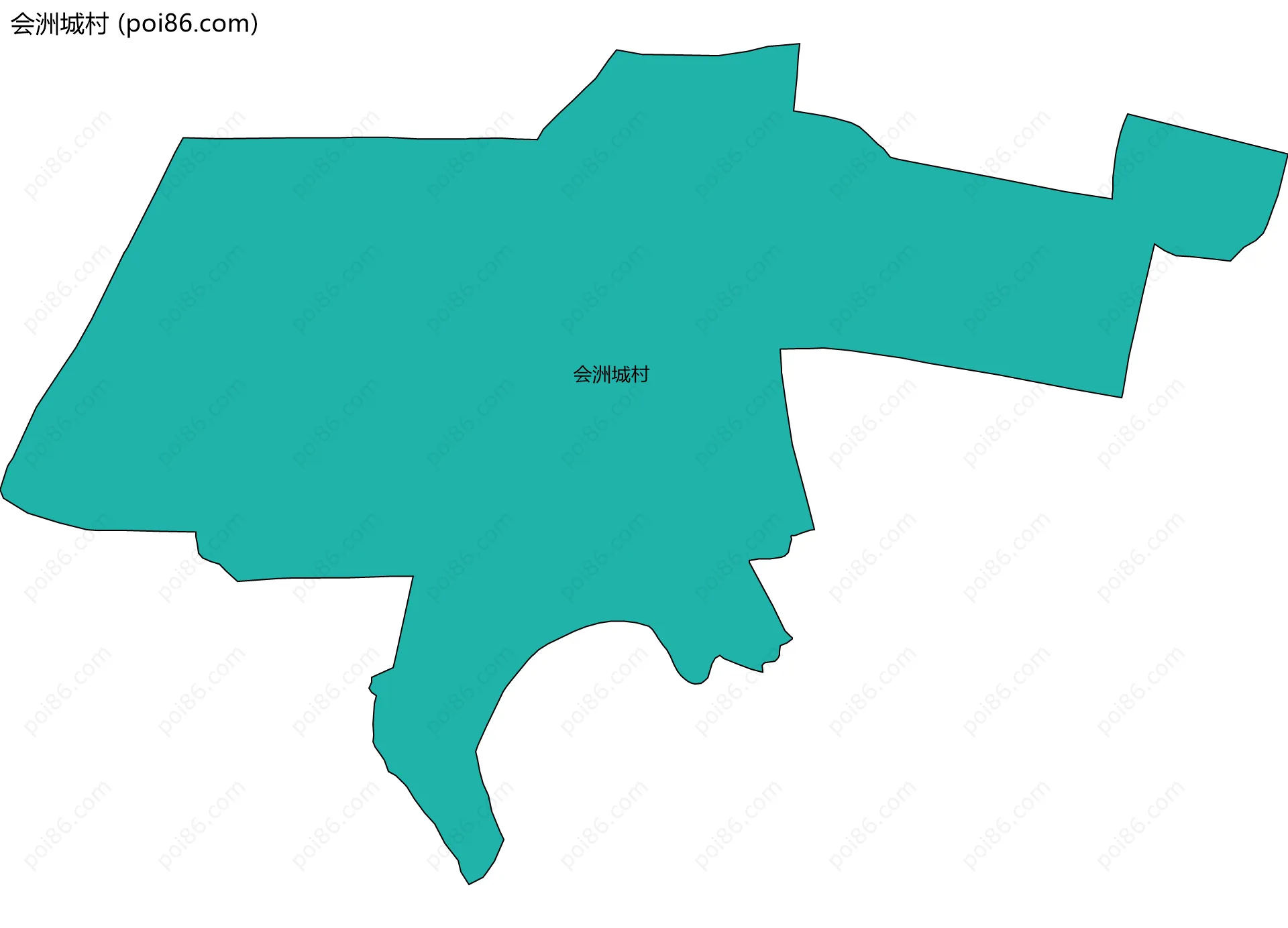 会洲城村边界地图