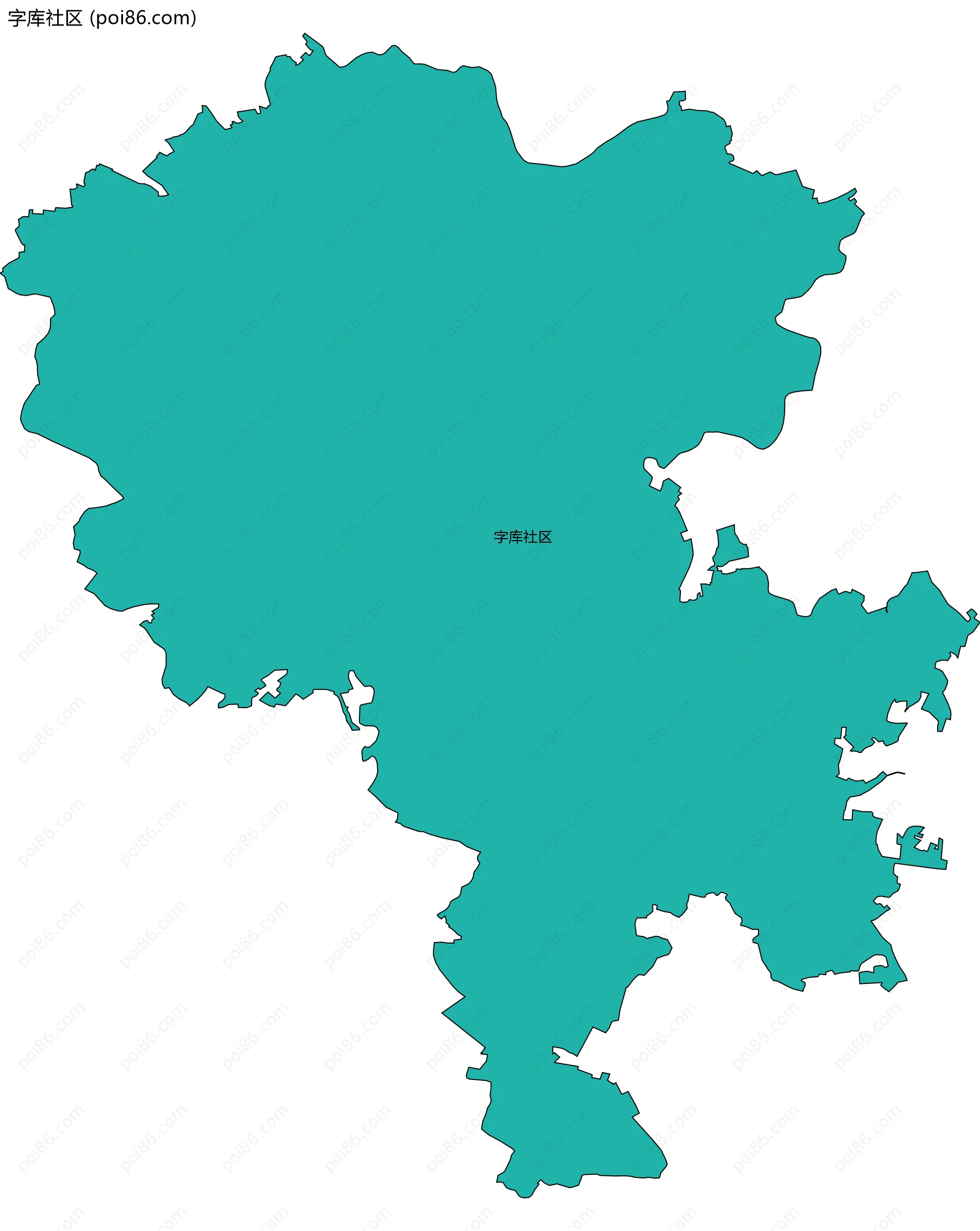 字库社区边界地图