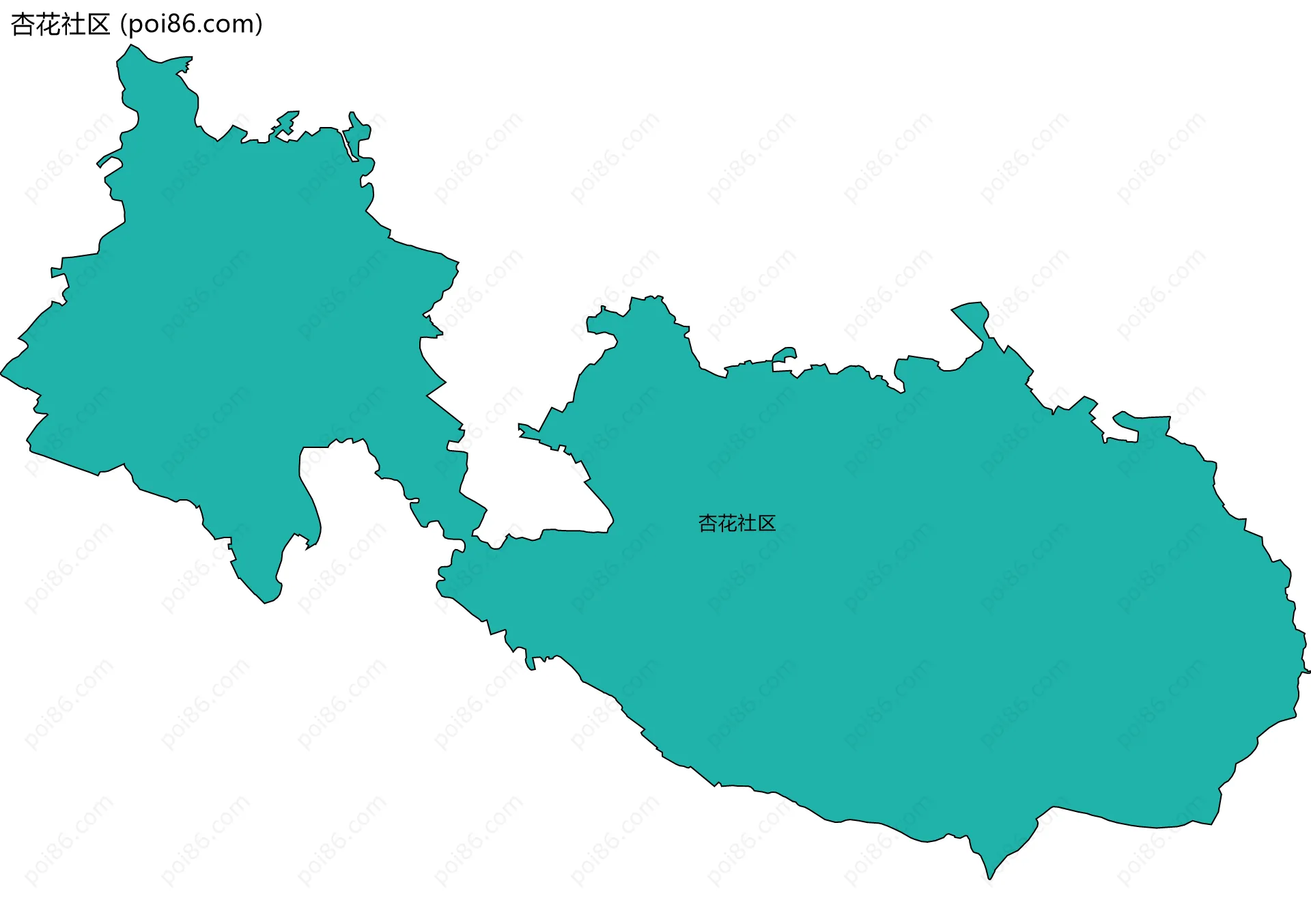 杏花社区边界地图
