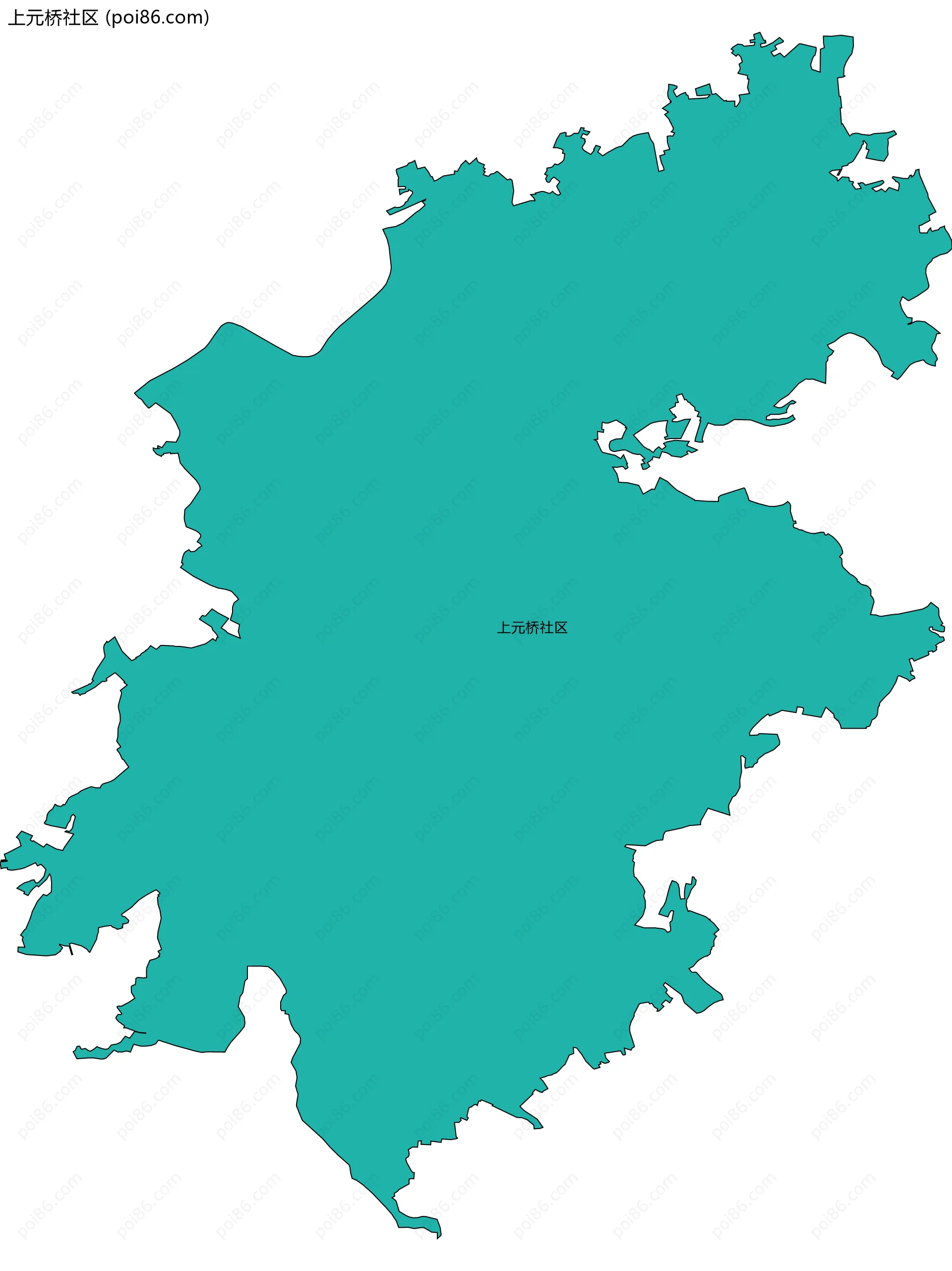 上元桥社区边界地图