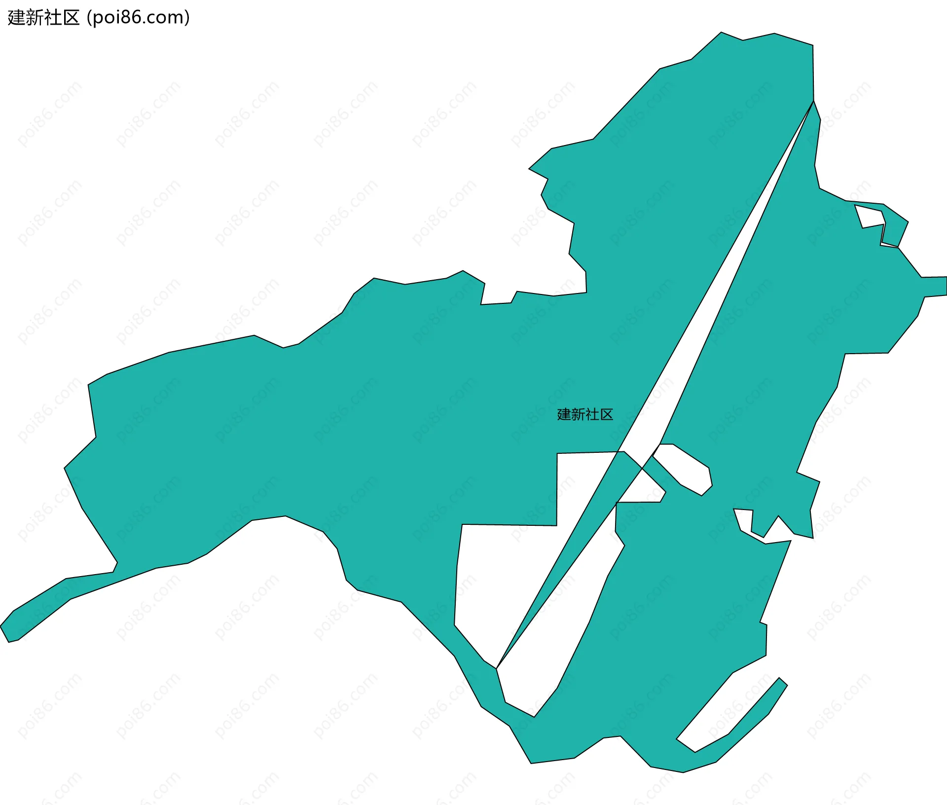 建新社区边界地图