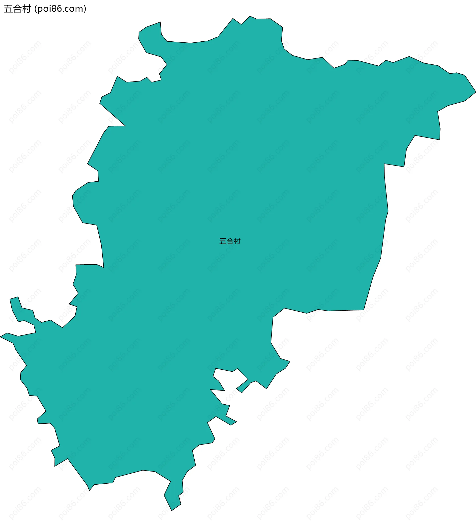 五合村边界地图