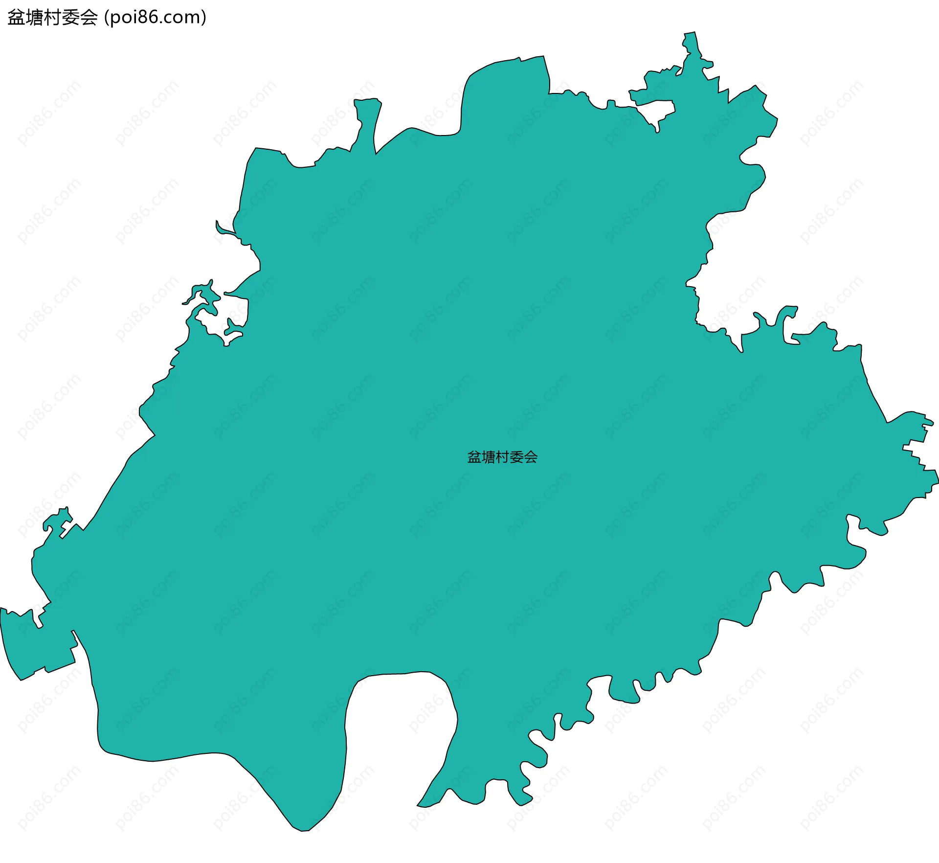 盆塘村委会边界地图