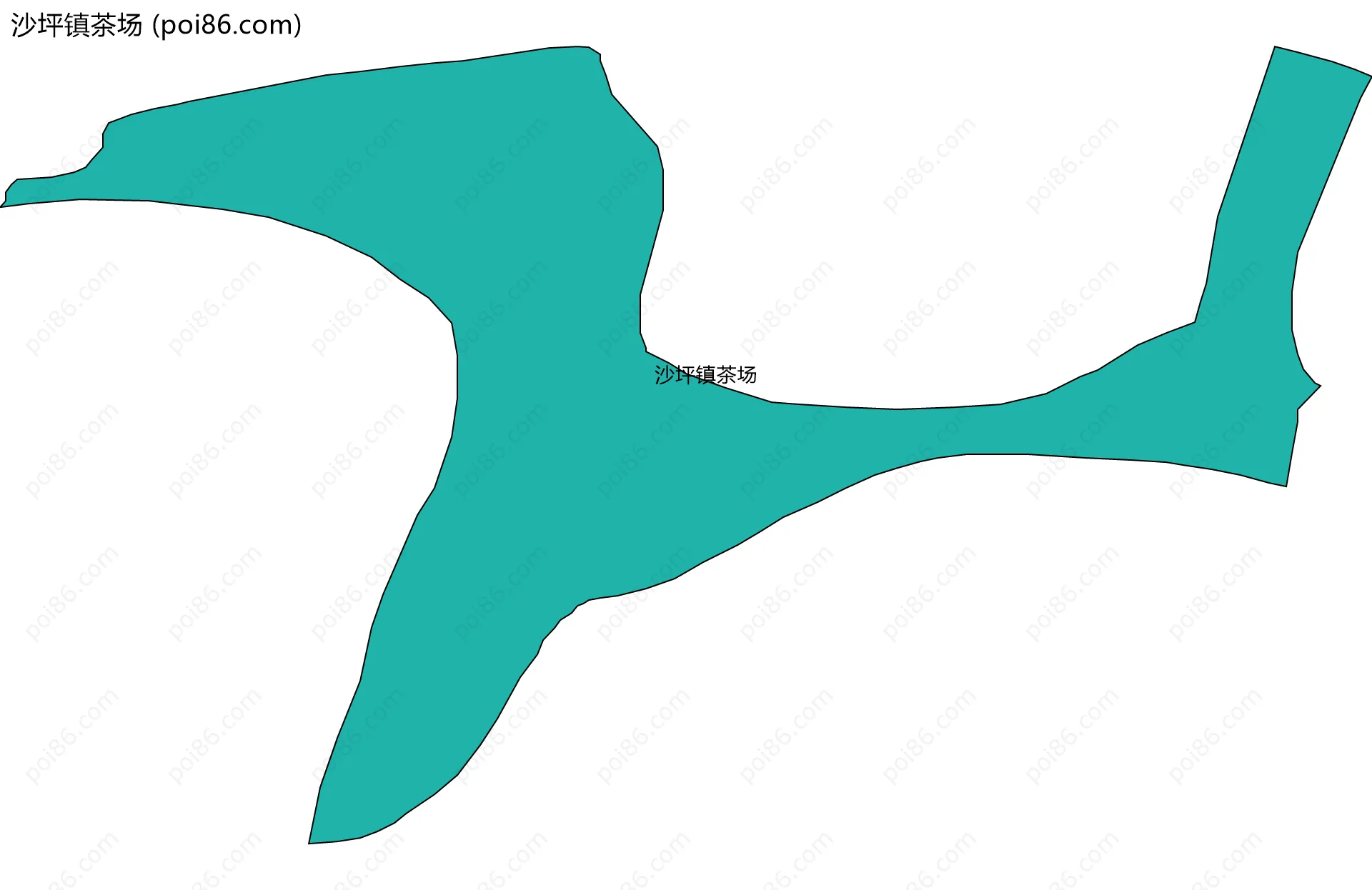 沙坪镇茶场边界地图