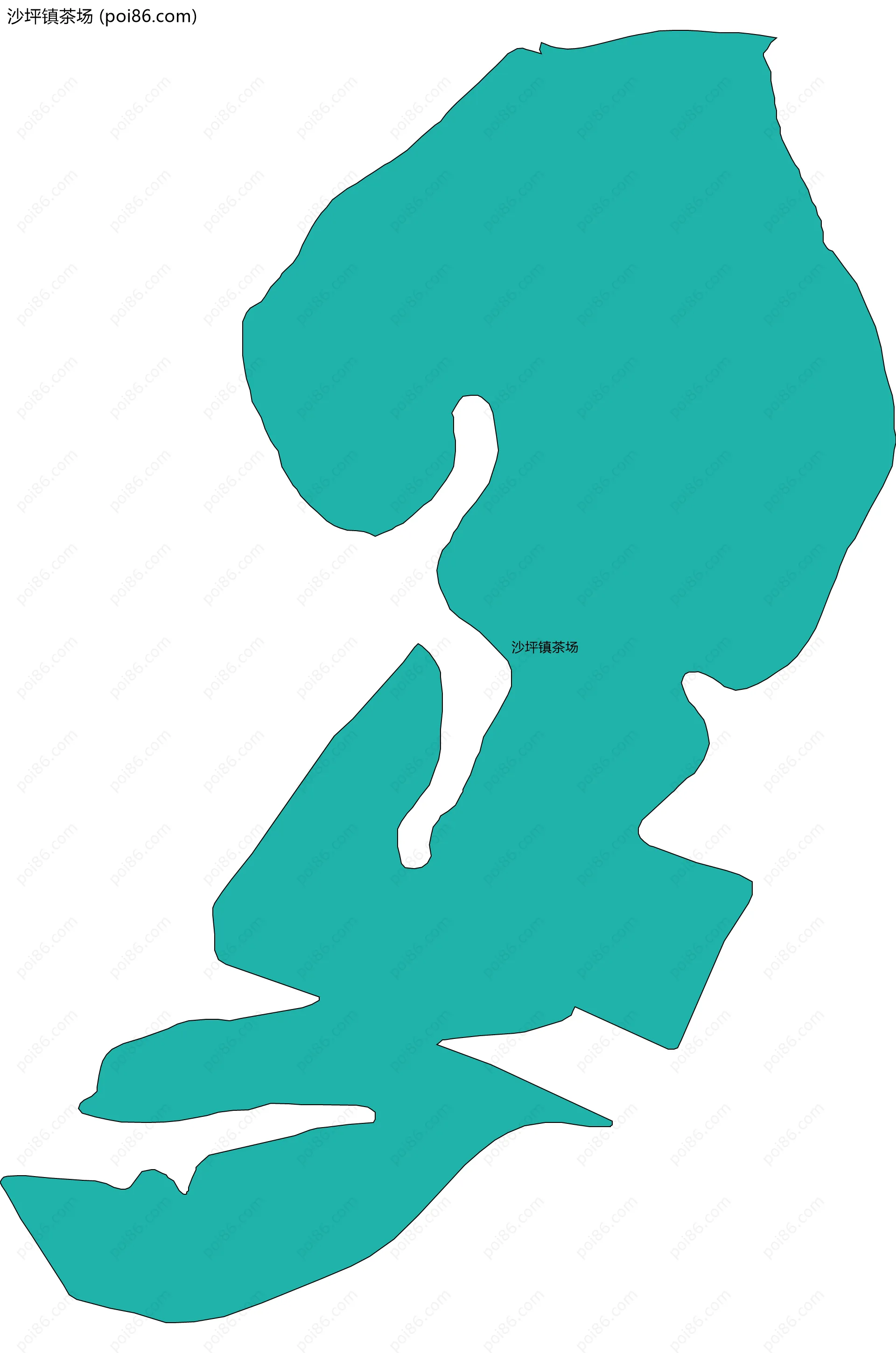 沙坪镇茶场边界地图