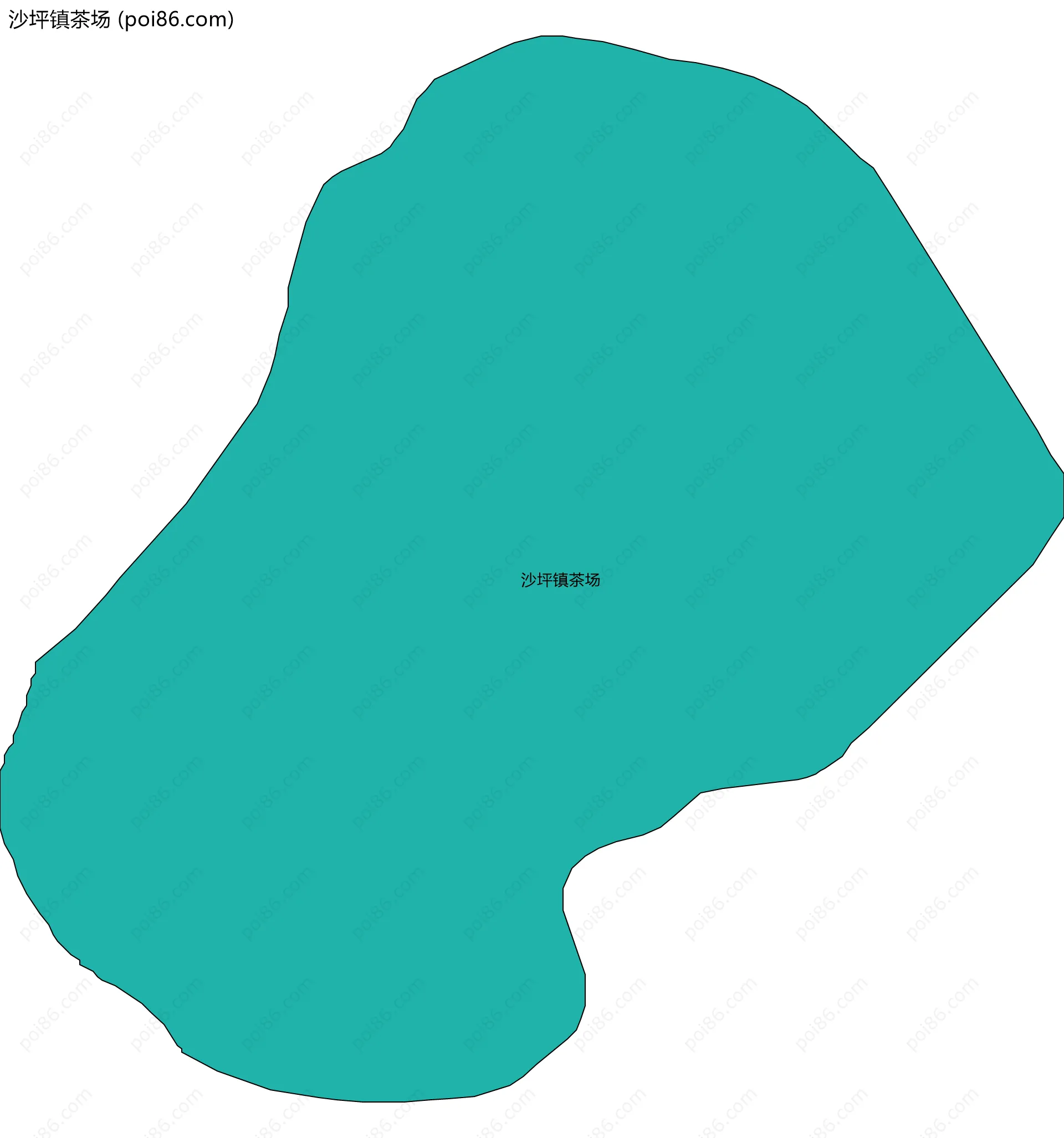 沙坪镇茶场边界地图