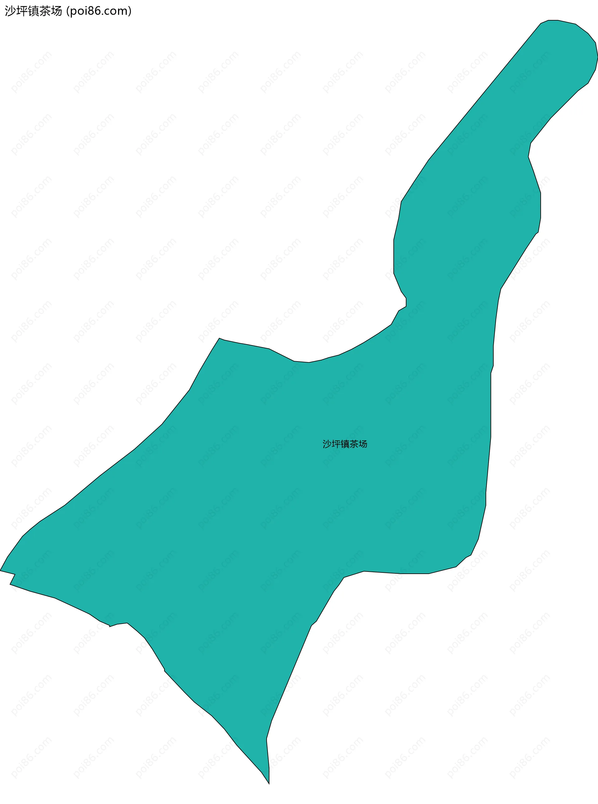 沙坪镇茶场边界地图