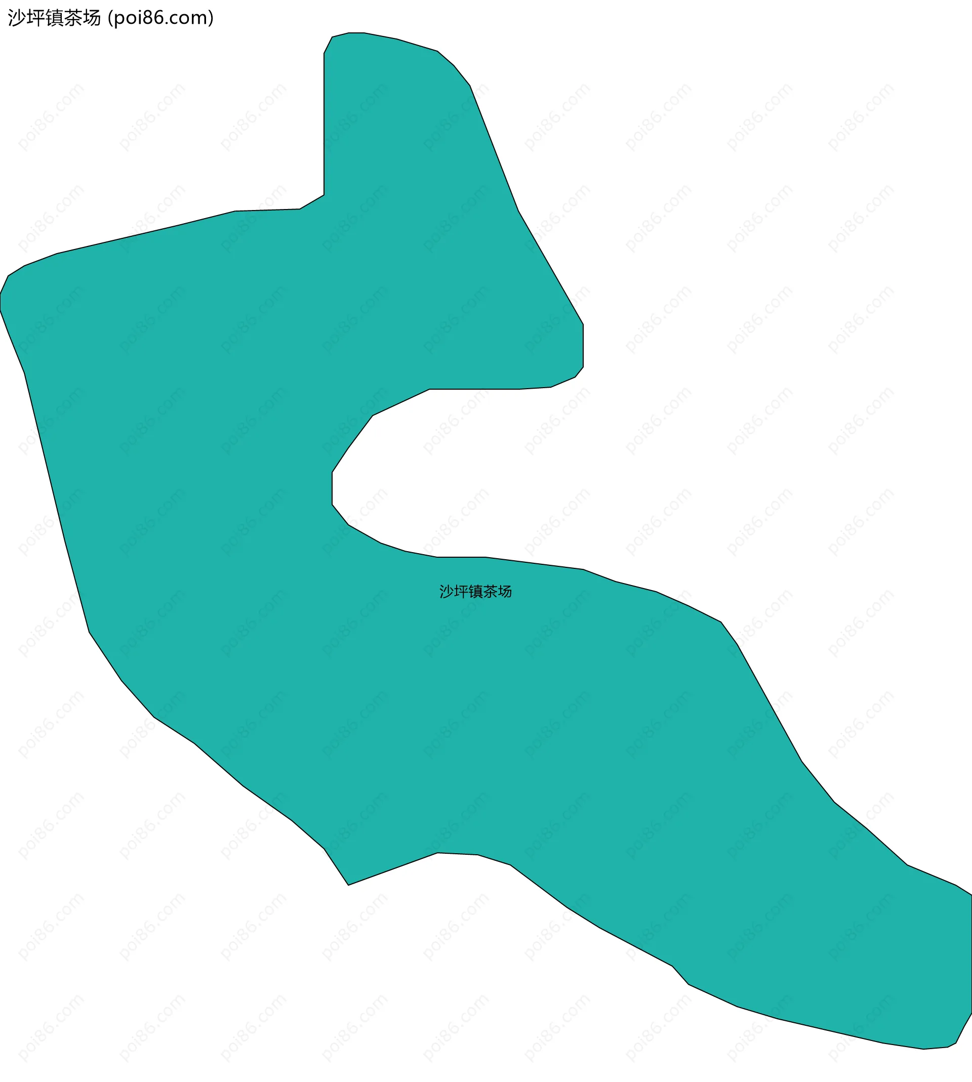 沙坪镇茶场边界地图