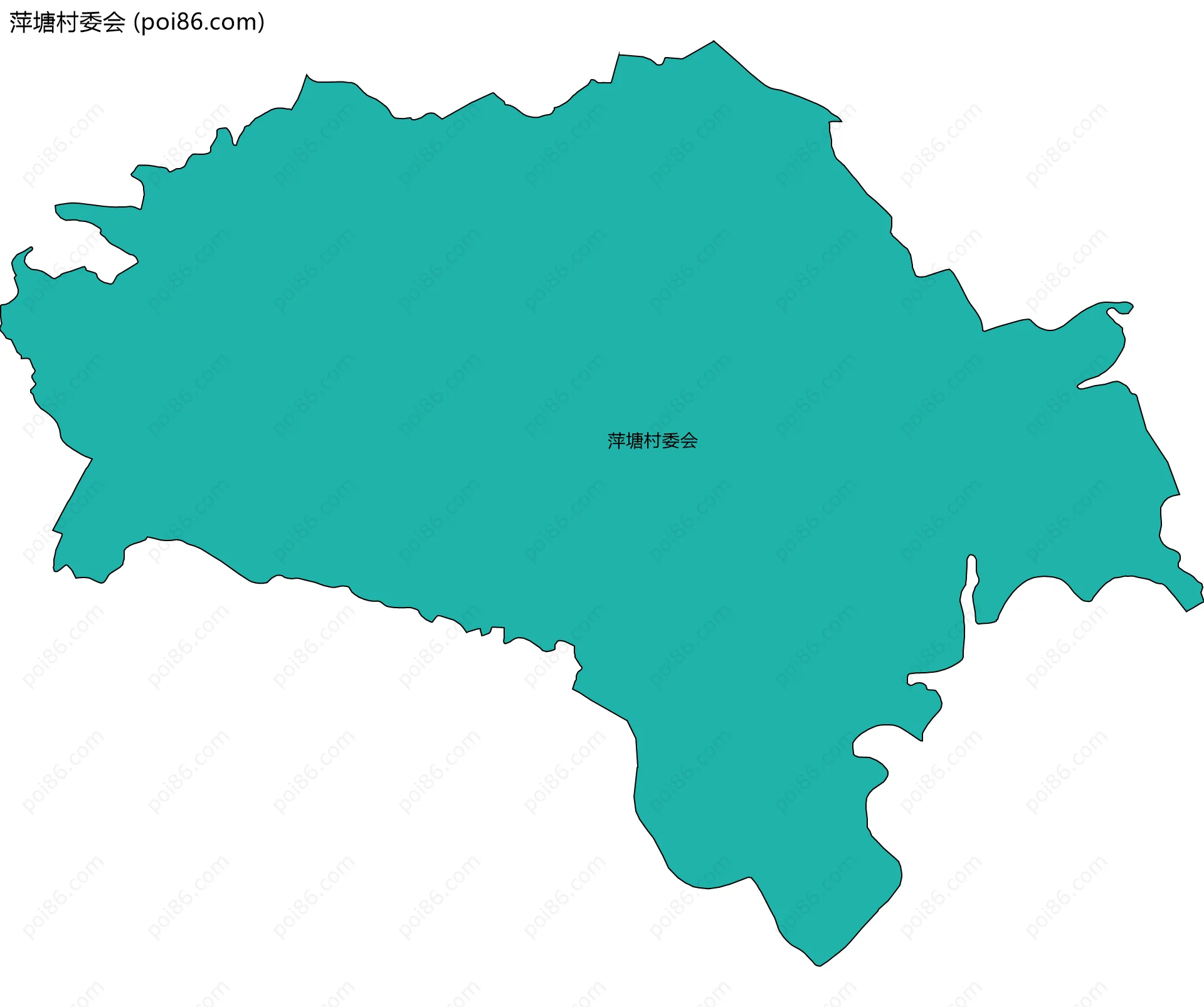 萍塘村委会边界地图